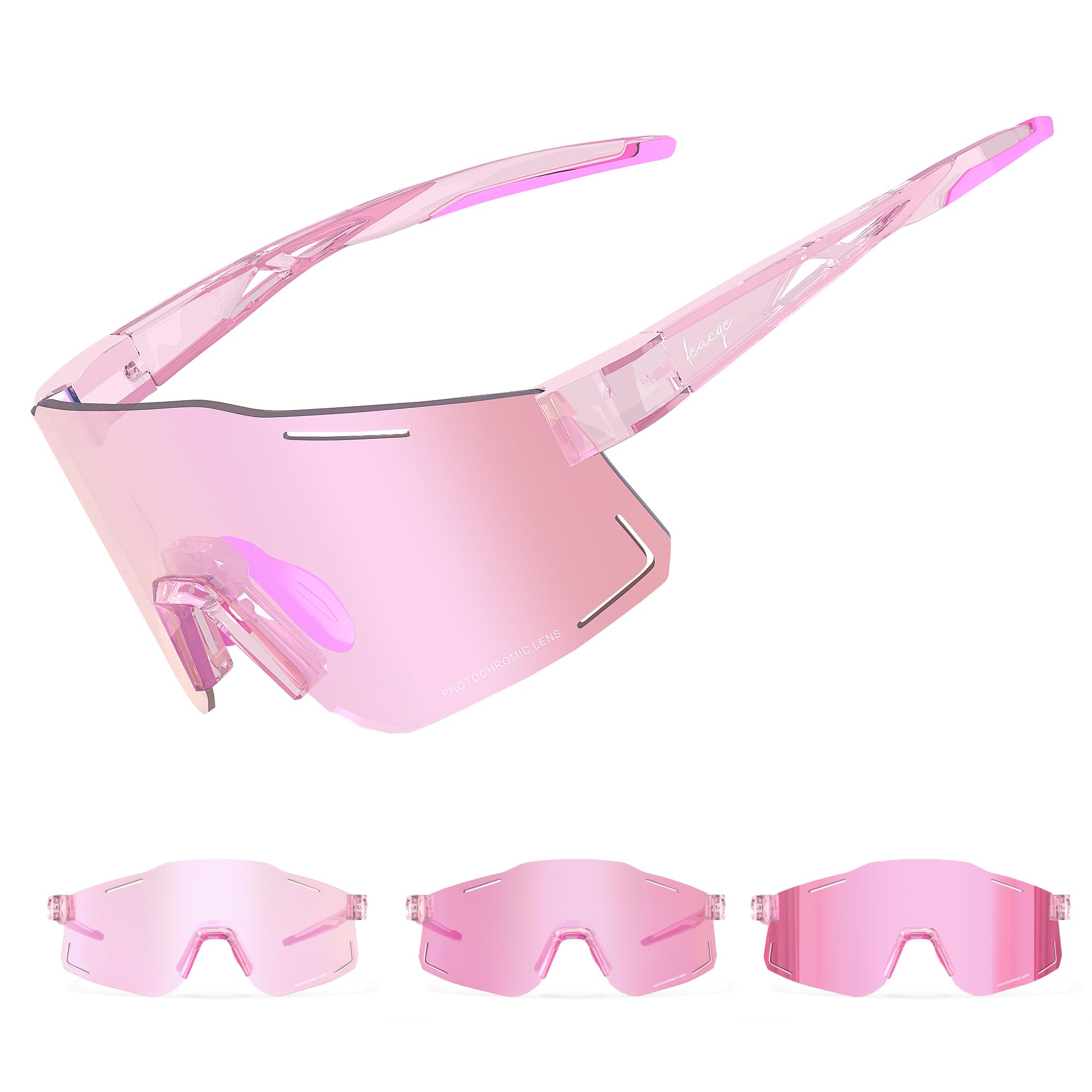 LECAGE Photochromic Cycling Glasses for Men Women UV400 Sports Sunglasses