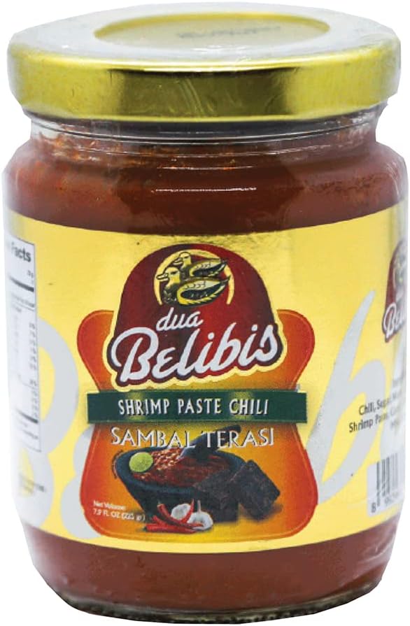 Dua Belibis - Sambal Terasi (Shrimp paste Sambal) in Jar 8.8oz Pack of 1, Indonesian Traditional Sambal