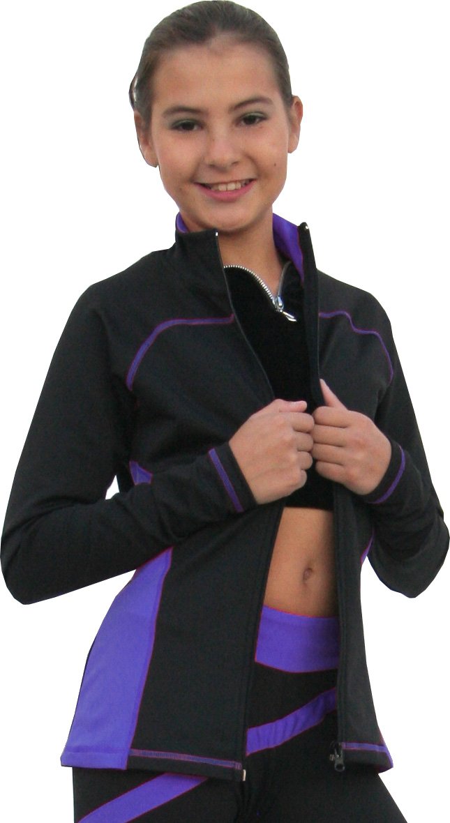 ChloeNoel Figure Skating 2-Tone Princess Seam Adult Jacket J06 Purple Adult Large