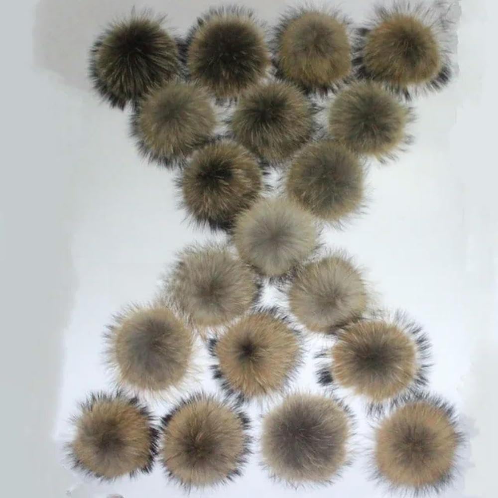 Pompons en Vraie Fourrure de 15cm, 20 pièces/lot, Boules de Fourrure pour Bonnets tricotés, Porte-clés, Foulards, Chaussures, Pom Pom en Vraie Fourrure, DIY