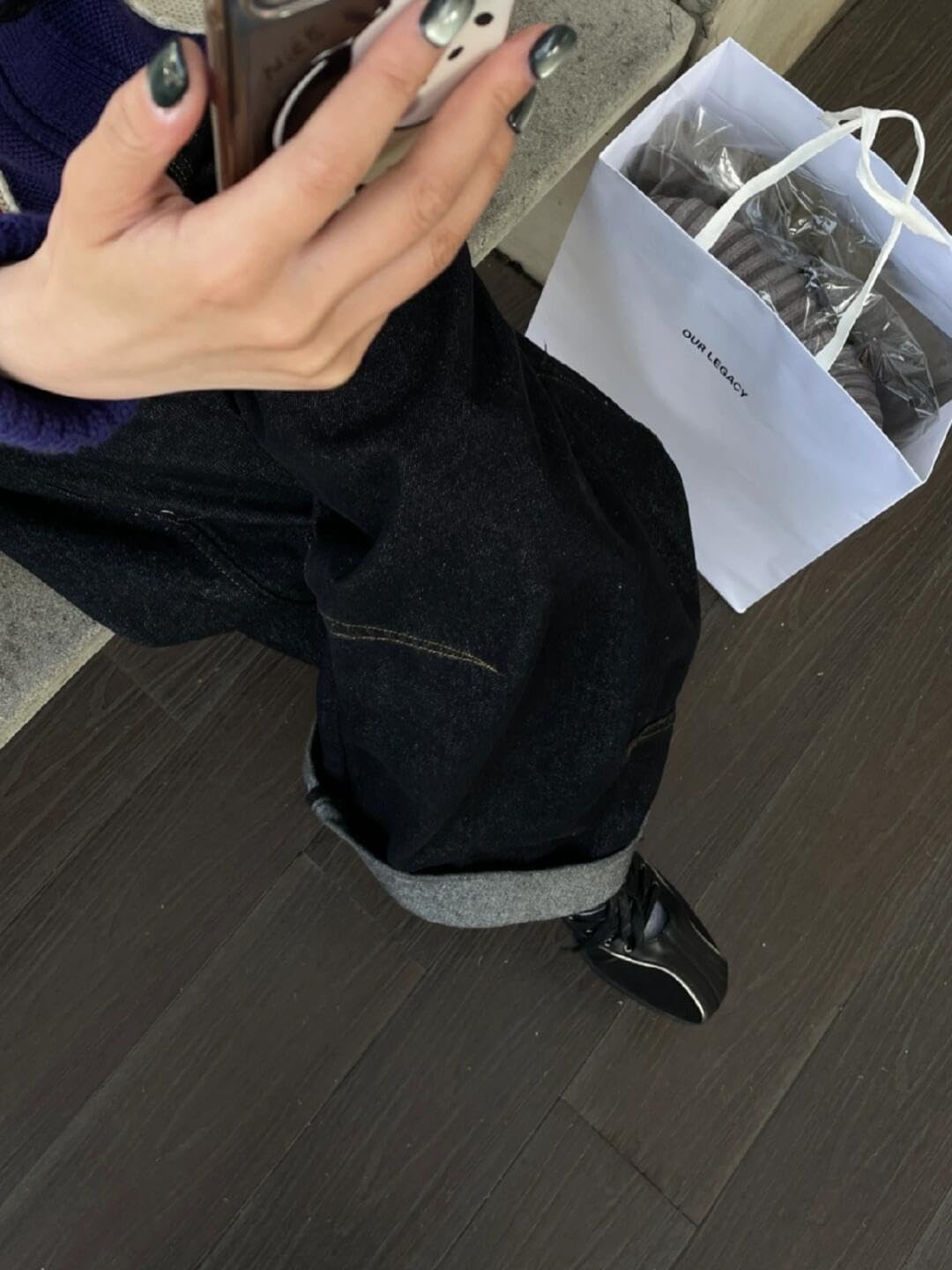 Women's Square Toe Ballet Flats Lace Up Leather Casual Shoes Platform Sole Sneakers - Image 2