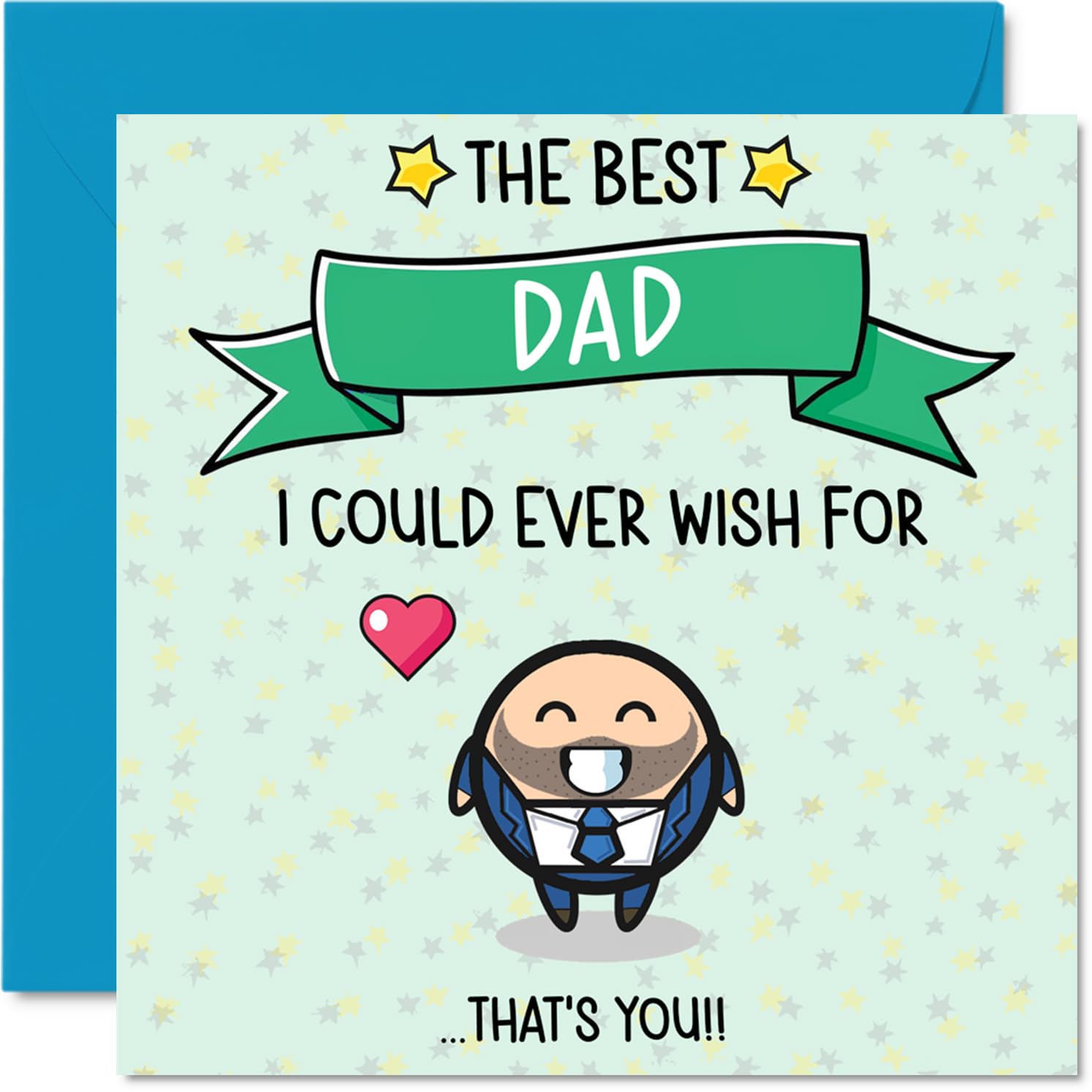Dad Birthday Card - Best I Could Ever Wish For - Happy Birthday Card for Dad from Son Daughter, 145mm Cute Bday Greeting Cards