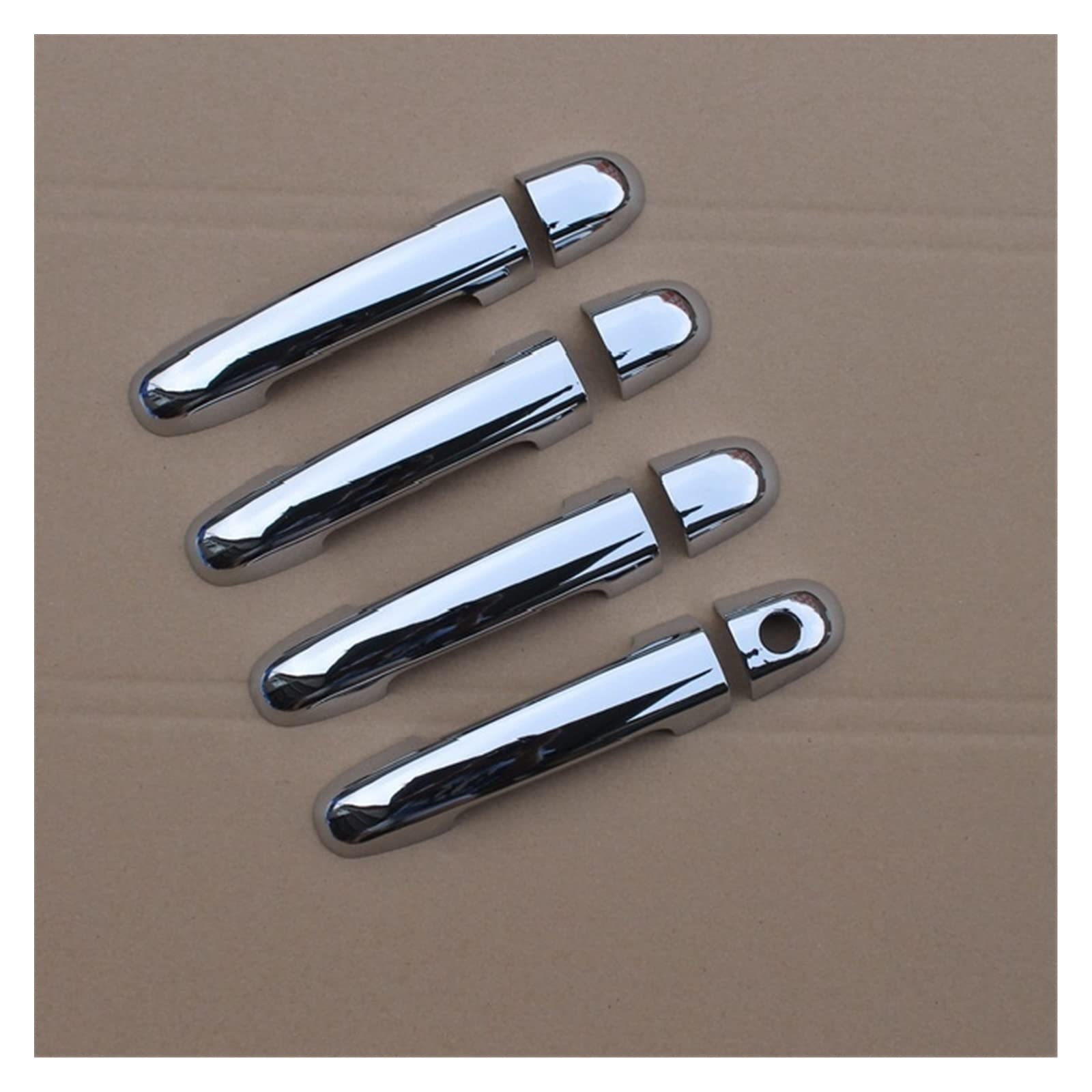 Rinkteea One Color Exterior Car Door Handle For Kia For Soul 2010-2013 Chrome Carbon Fiber Car Door Handle Cover Trim Stickers Overlay(Silver 1 Keyhole)