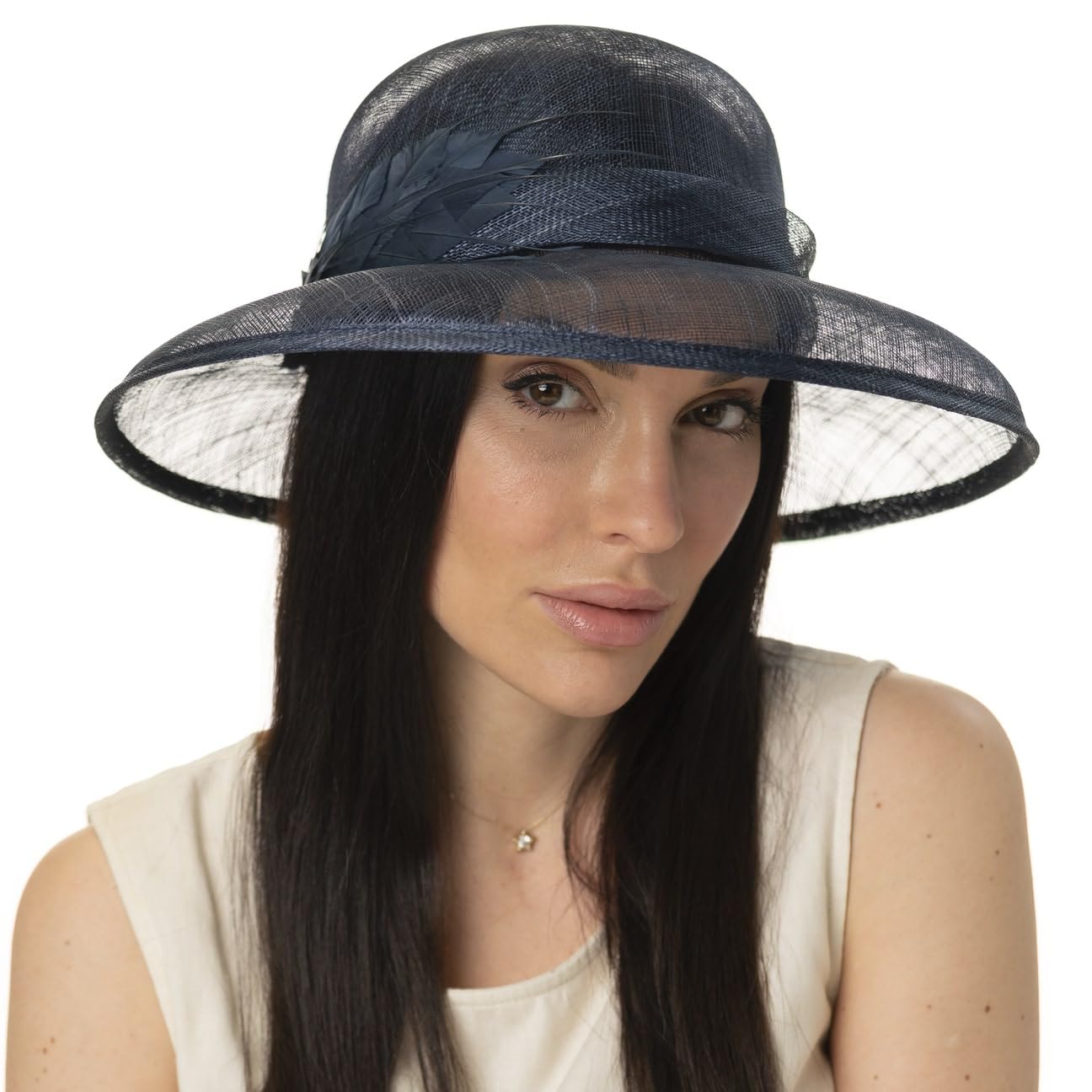 Seeberger Sombrero de Ocasión Especial Leavica Mujer - con Banda Grosgrain Verano Primavera/Verano