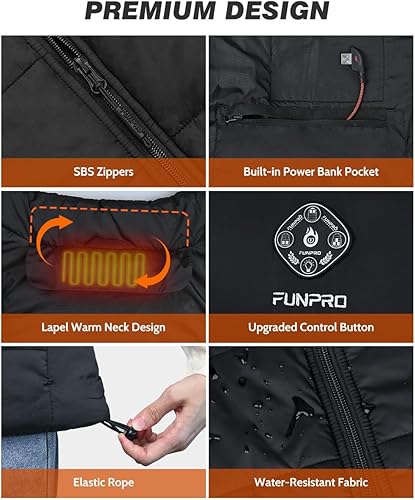 Miniatura 5 de Chaleco térmico ligero para mujer, chaleco térmico inteligente con diseño de luces, chaquetas térmicas para mujer, batería no incluida