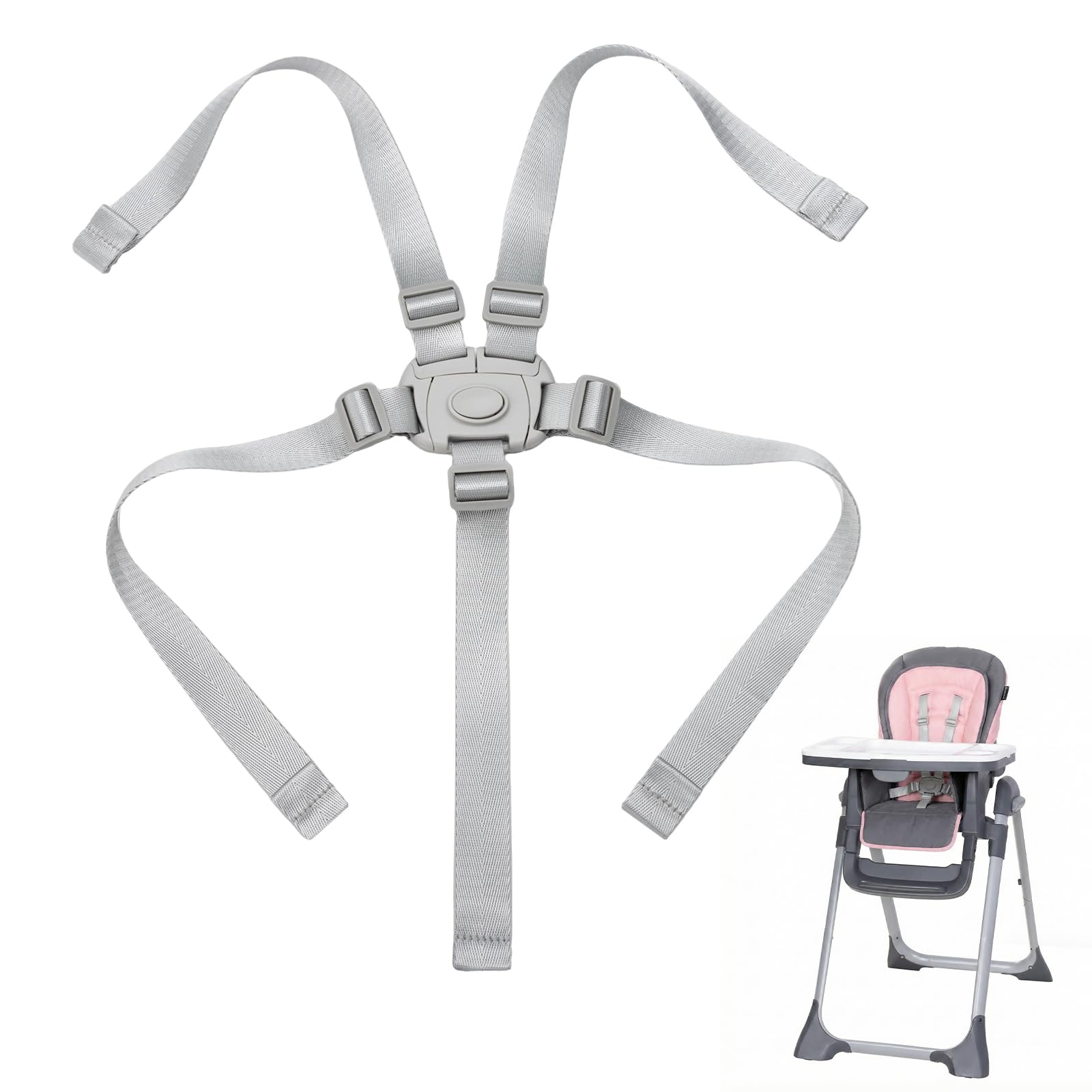 Replacement High Chair Straps Compatible with Baby Trend Graco High Chair, Harness Straps Fit for Graco Chicco Babytrend Jeep Milestone High Chair Foldable and More Highchair Accessories（Only Straps） : Baby