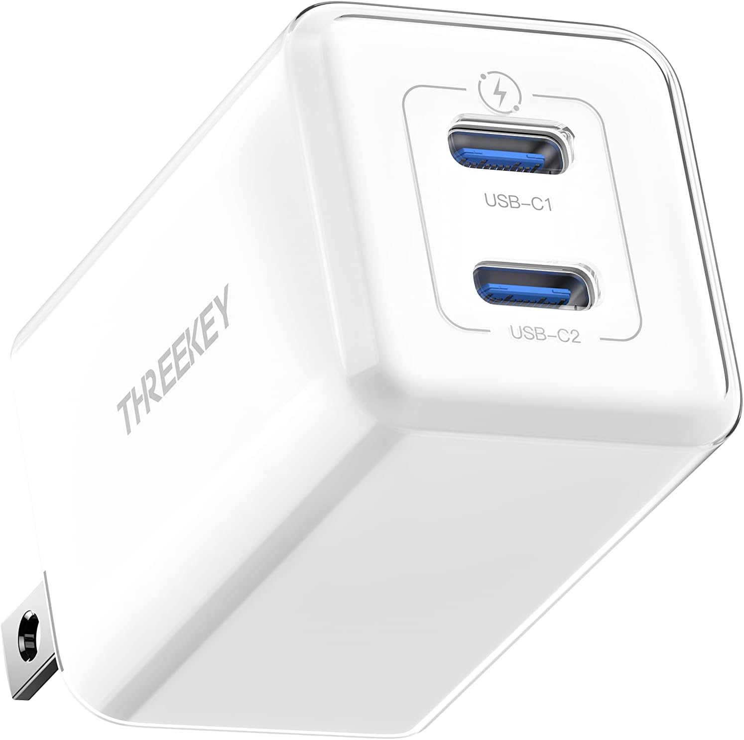 THREEKEY USB C Wall Charger,35W Dual USB Port Charger Block