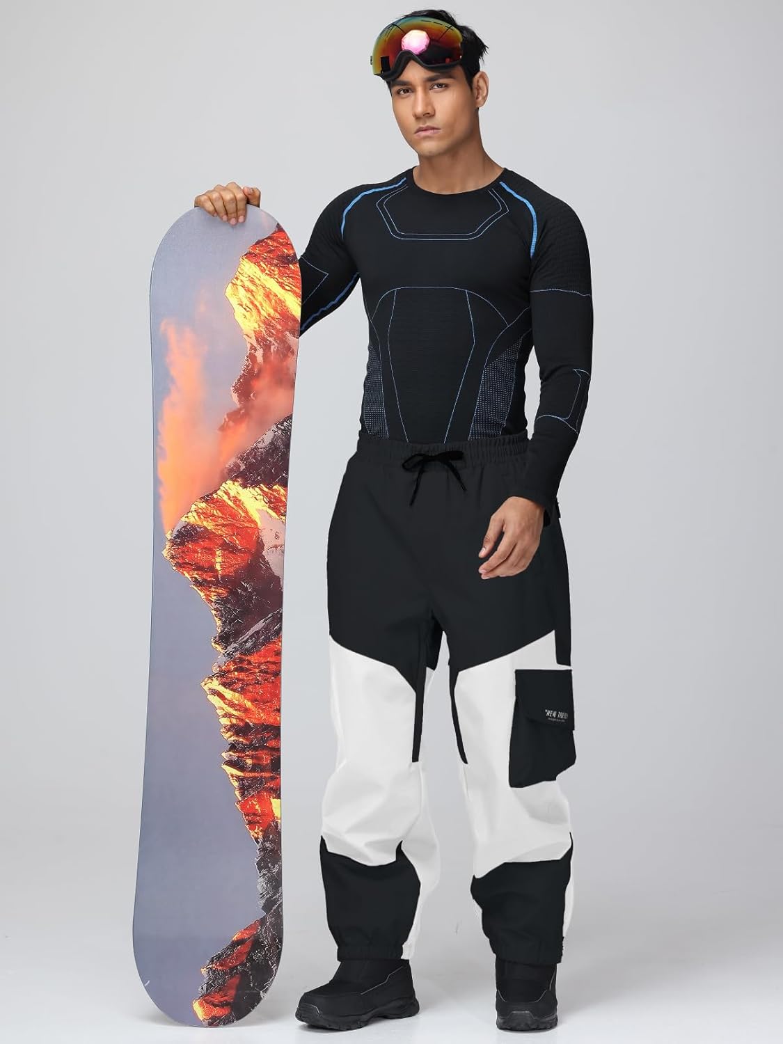 Womens Ski Pants Mens Waterproof Insulated Baggy Snow Pants Loose Cargo Pants Snowboard Pants Winter Outdoor - Image 4