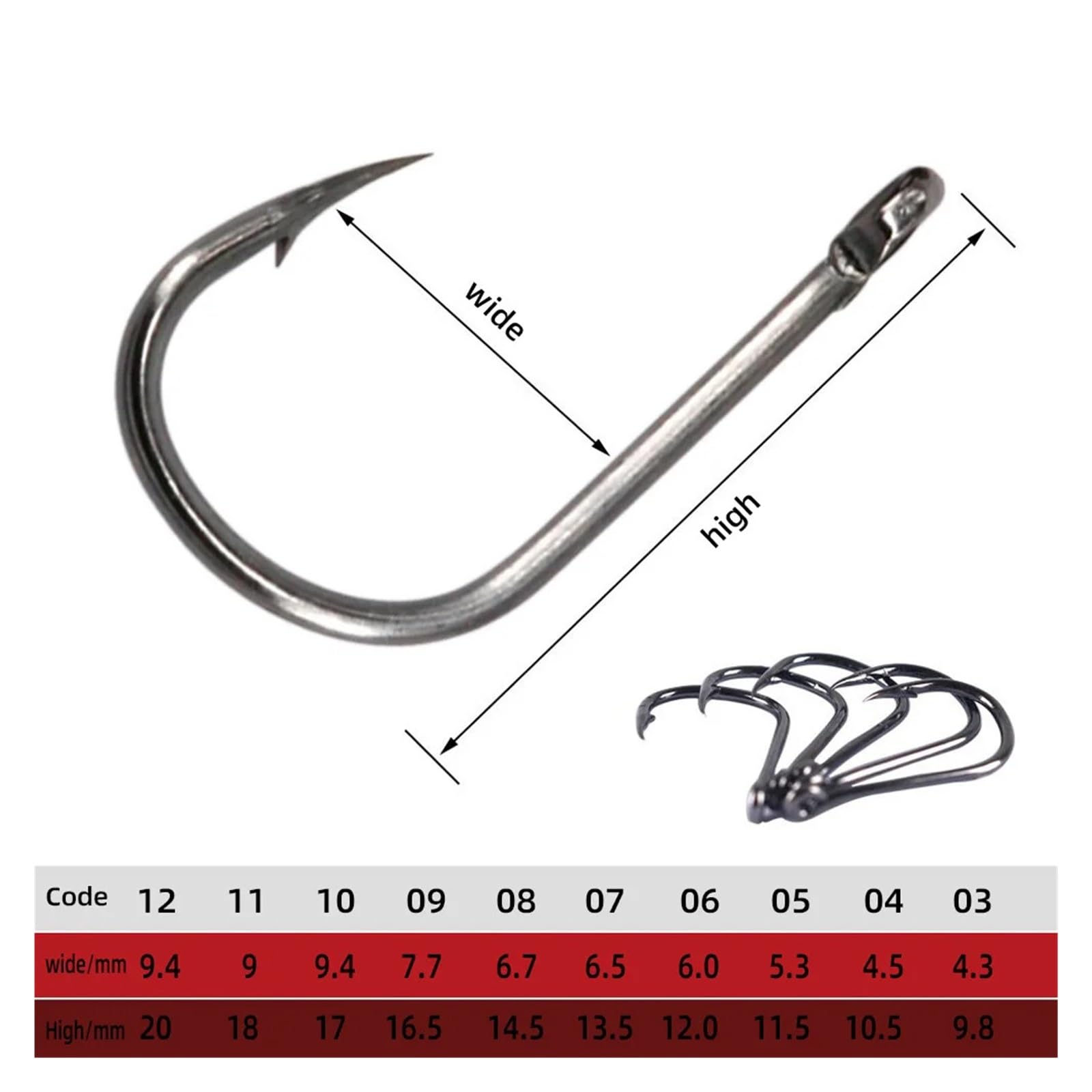 Generico 1000 Pezzi di ami da Pesca Set in Acciaio al Carbonio affilato Durevole Amo spinato Attrezzatura Roccia Accessori for