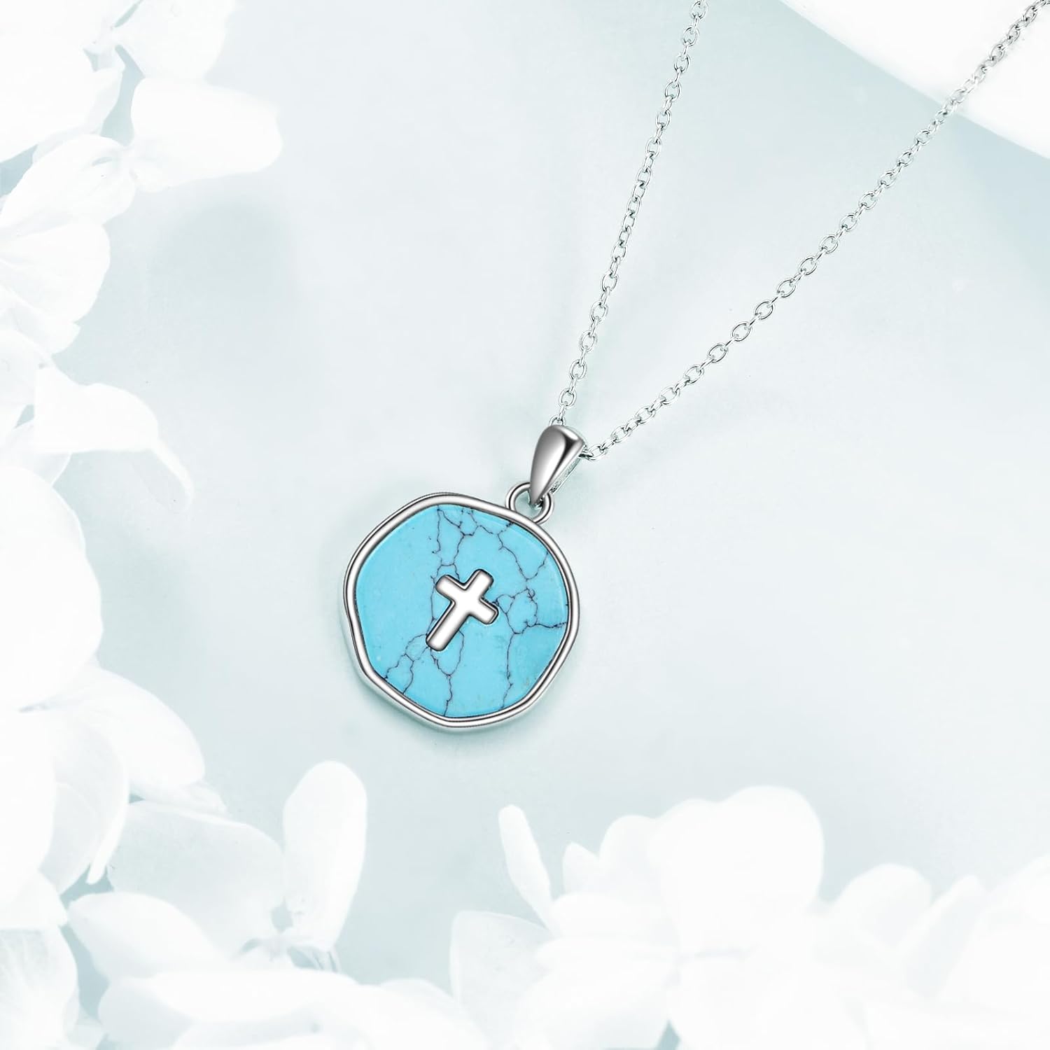 Cross Necklace Sterling Silver Baptism Pendant Religious Jewelry Gifts for Women Christian - Image 2