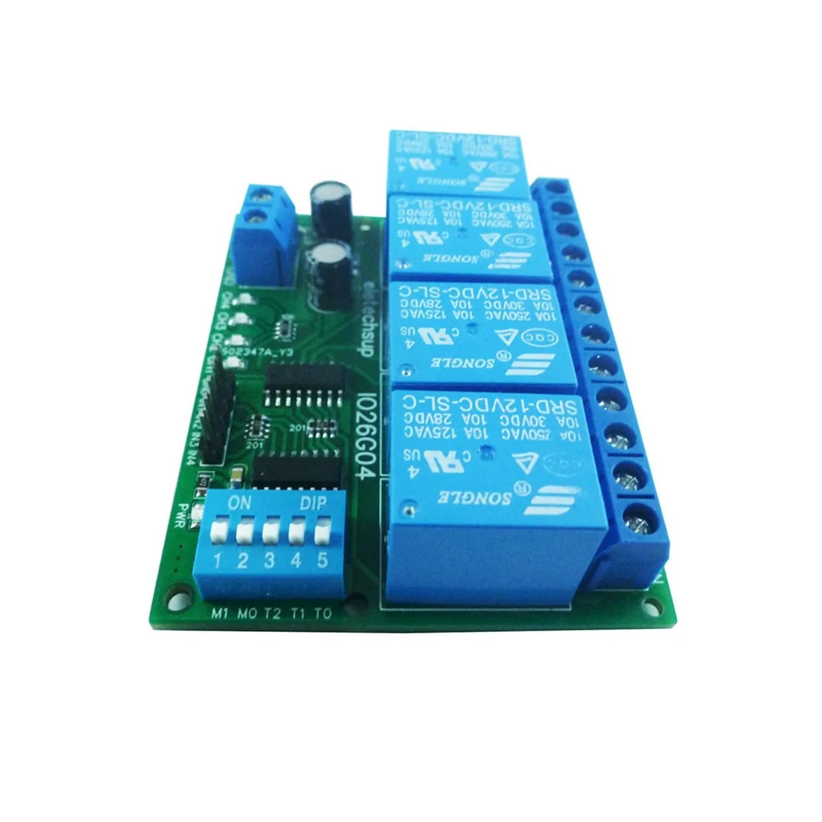 Modulo relè PLC Modulo relè ritardato a 4 canali Interruttore relè DIP DC 5V 12V 24V(24V)