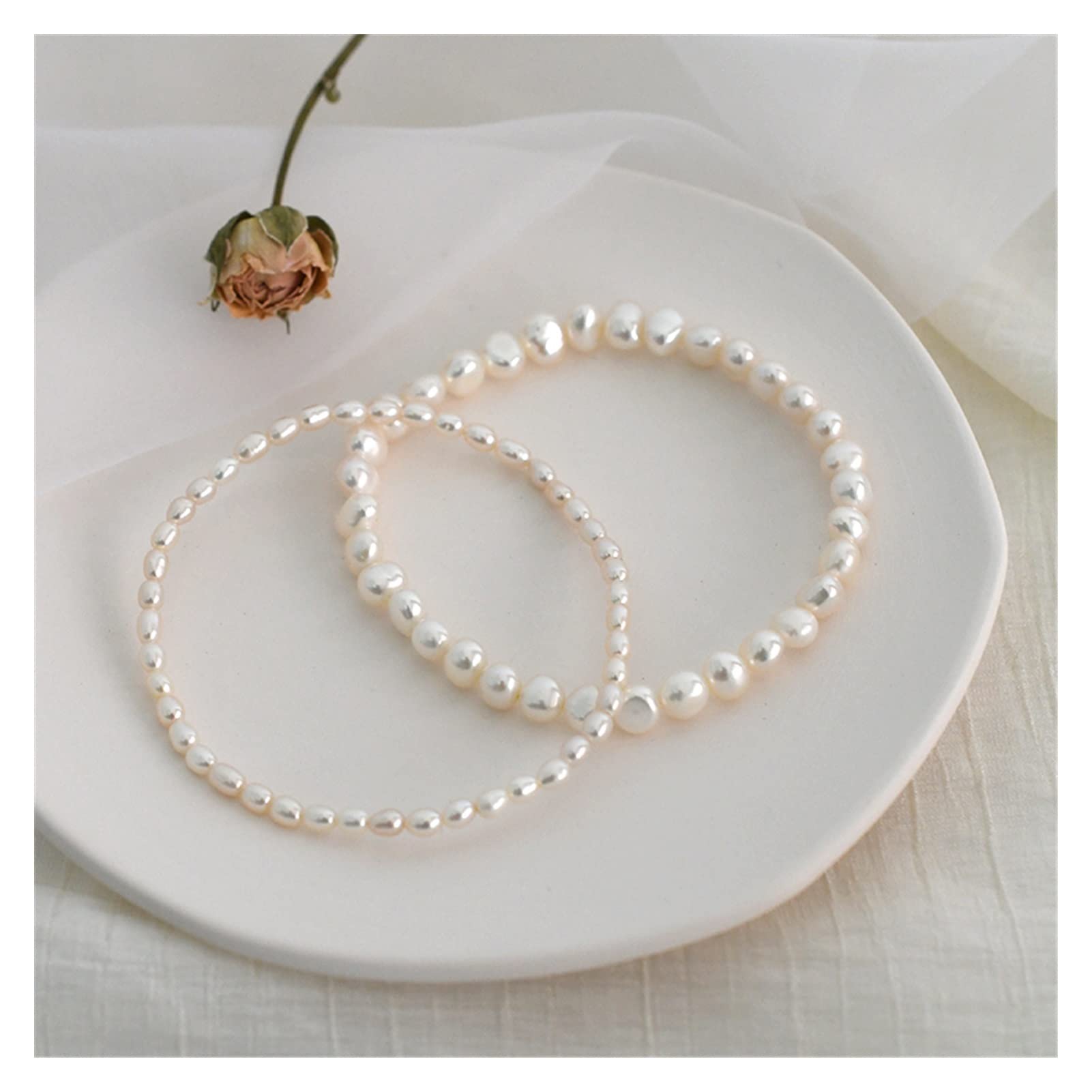 LNNSHX Armbänder Süßwasserperlen-Fußkettchen, elastische Kette, Fußkettchen, Strand-Fußkettchen, Armband, Schmuck, Schmuck, Fußkettchen, Damen-Fußkettchen (Farbe: D)