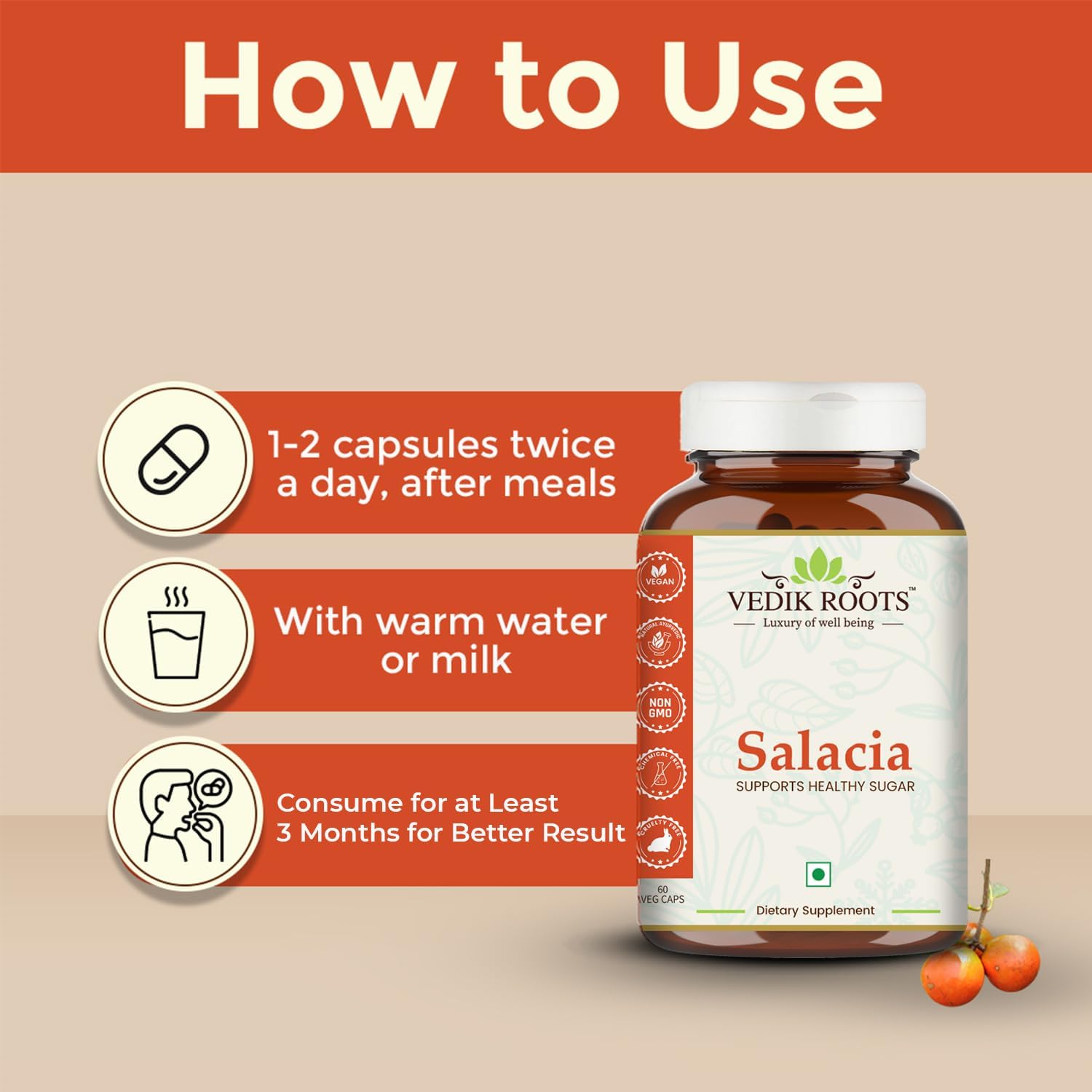 Salacia Capsules – Pure & Natural Herbal Supplement | Traditionally Used for Wellness & Balance | 60 Vegetarian Capsules - Image 5