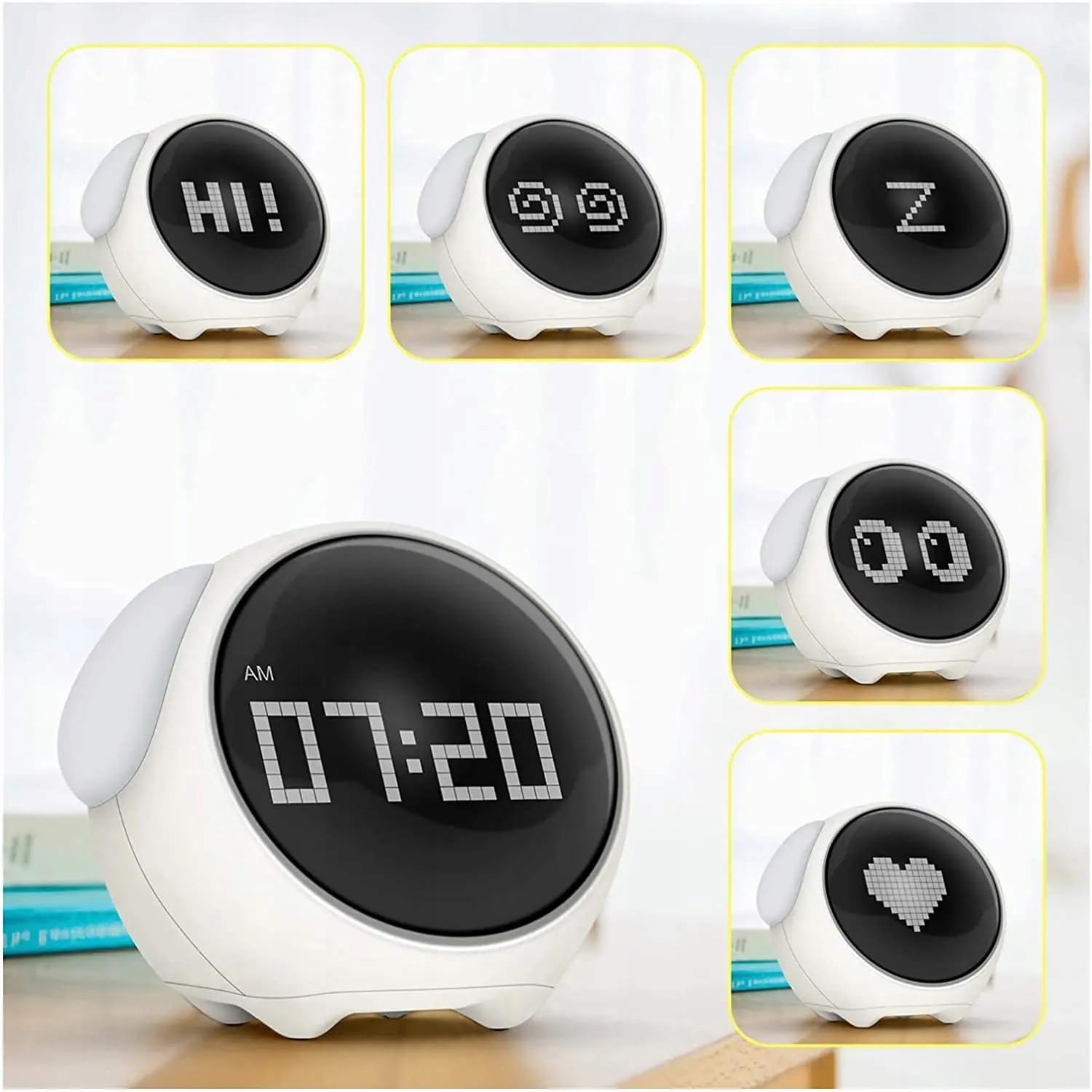 ELECTRONICA4U Horloge Réveil Veilleuse LED Lampe de Nuit pour Enfants Enfant Emoji Emoji