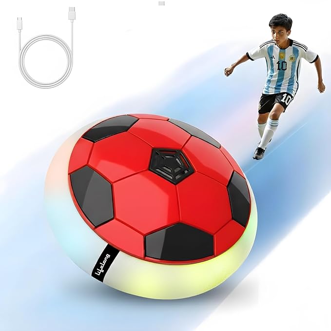 Lifelong Smart Electronic Rechargeable Hover Air Ball Football Toy, 2000mAh, USB Type-C, 3 Speed Modes, LED Light, Strong Body, Indoor Soccer, Safe, Ages Kids to Adults, Birthday Gift for Boys & Girls