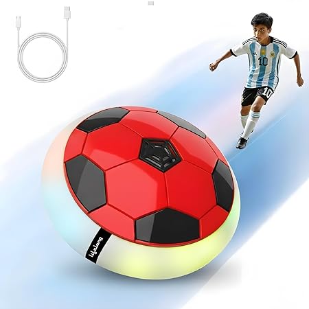 Lifelong Smart Electronic Rechargeable Hover Air Ball Football Toy, 2000mAh, USB Type-C, 3 Speed Modes, LED Light, Strong Body, Indoor Soccer, Safe, Ages Kids to Adults, Birthday Gift for Boys & Girls