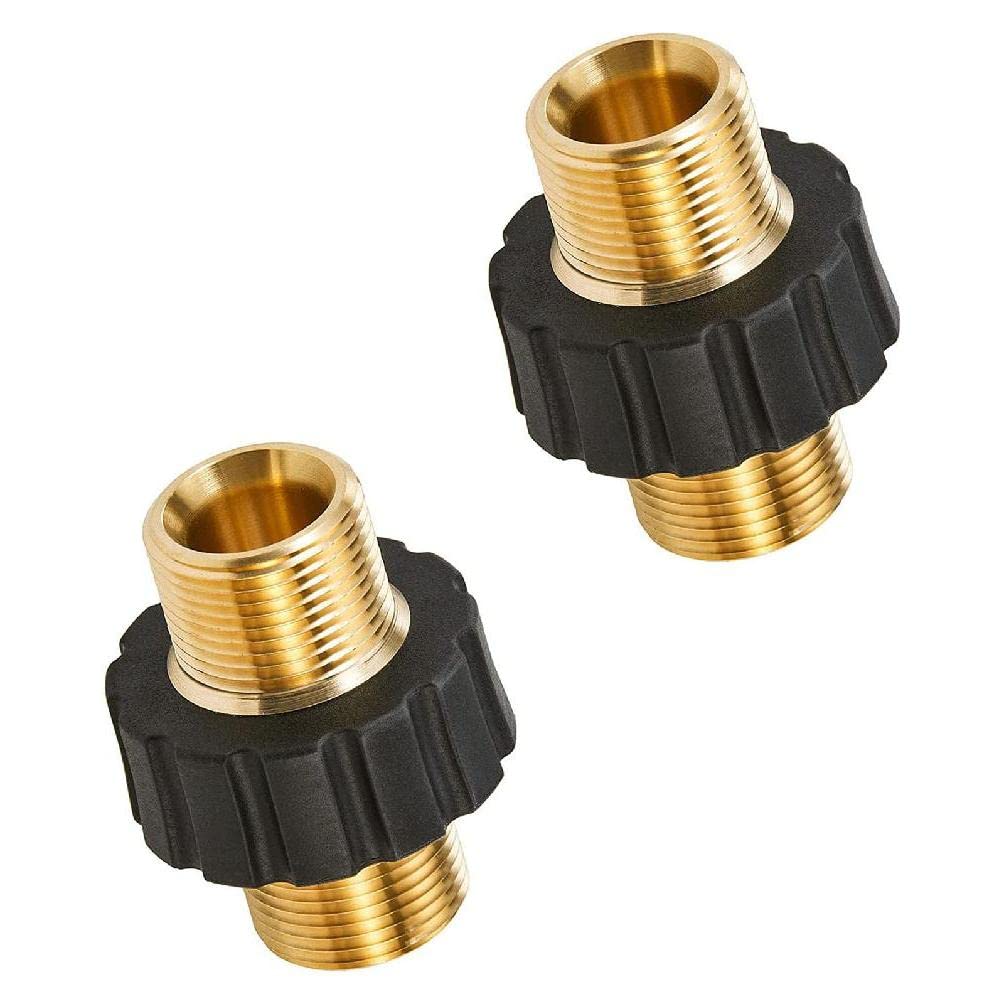 M22 14mm Male to M22 14mm Male Swivel for Pressure Washer Anti Deform Copper Washer Adapter 2pcs Washer Hose Thread Kit pressure washer adapter set m22 14mm male to m22 14mm male quick connect