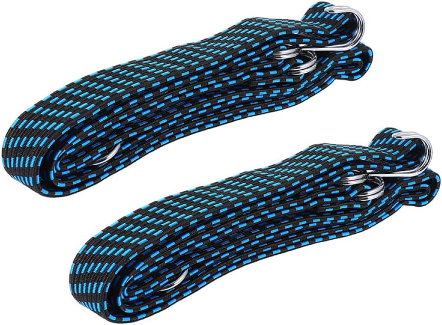 Adjustable Hook Elastic Fixing Belts 200cm 2pcs Stretchy Cargo Tie Down Straps for Luggage and Camping Use