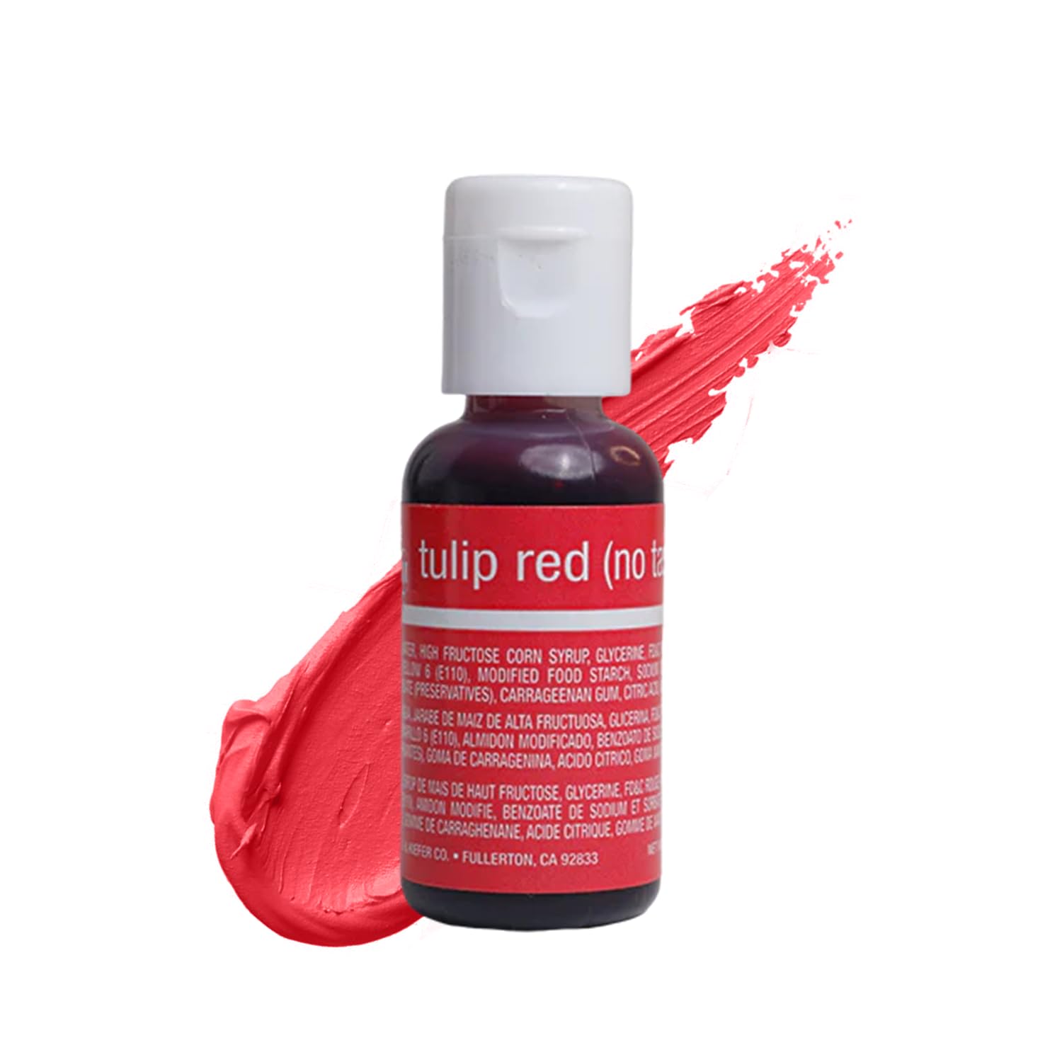 Chefmaster Tulip Red Liqua-Gel® Food Coloring | Vibrant Color | Professional-Grade Dye for Icing, Frosting, Fondant | Baking & Decorating | Fade-Resistant | Easy-to-Use | Made in USA | 0.70 oz