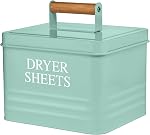 Calindiana Ferme moderne en métal lave-linge feuilles de sécheuse support tissu softener Dispensateur avec couvercle pour la décoration de salle de lavage et accessoires et Space Sauver la salle de lavage Organisation et stockage, Gris