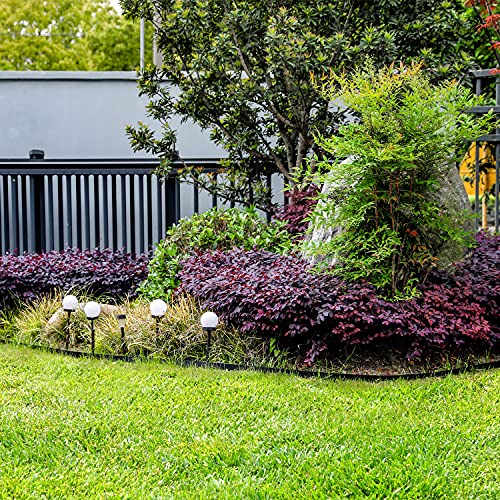 Worth Garden 30 Ft. No Dig Landscape Edging (50Pcs Spikes Included) Black Plastic Edging Roll Kit - 1.5'' Height Edge For Garden Lawn Border Driveway Path Divider - Easy To Install #TOP6
