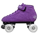 Skates - Prostar Purple Suede Professional Roller Skates with Glow Light Up Led Wheels - Indoor and Outdoor - Roller Skates for Women - Girls - Ladies rollerskates