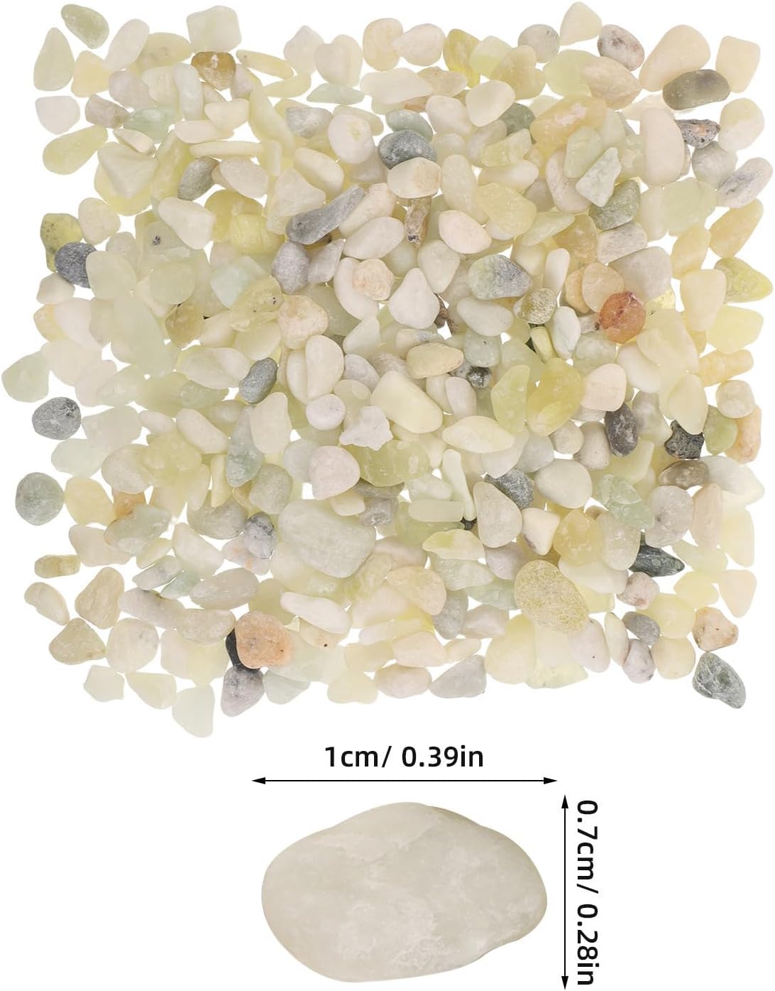 MERRYHAPY Stones Rocks Plants Indoor Decorative 2.2lb Plant Jade, Polished River for Effective Drainage and Ornamental Appeal Mini Cacti Saucers Gardens