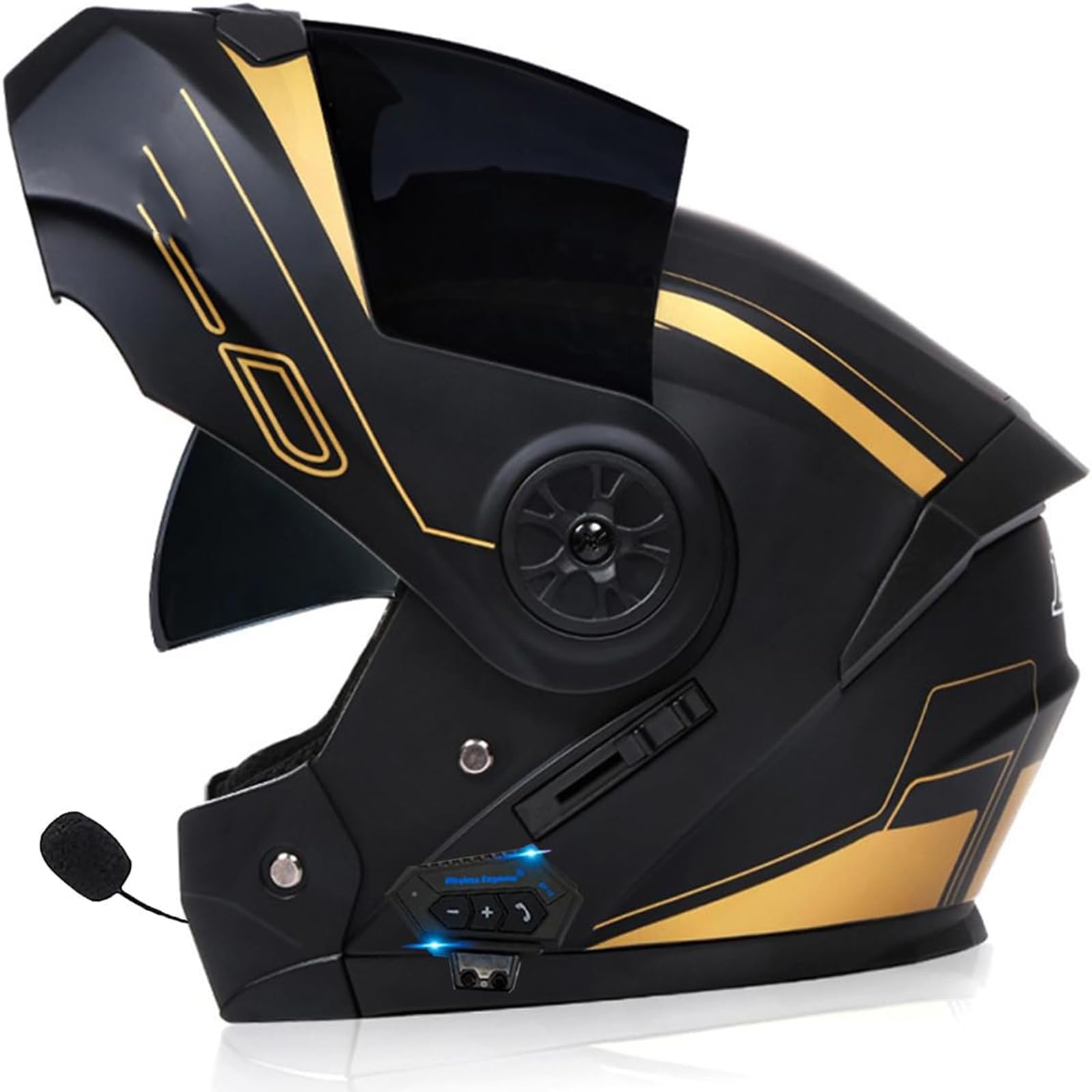 Bluetooth Casco Moto Modular ECE Homologado Casco Abatible Integrado Cascos Integrales,con Doble Visera Doble Lente Sistema De Ventilación Forro Extraíble para Mujeres Y Hombres Adultos