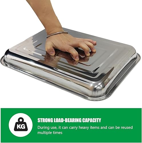 Miniatura 5 de Bandejas de metal inoxidable, bandeja de transporte de semillas de acero inoxidable para bandeja de enchufe de 54 celdas, macetas de plántulas de