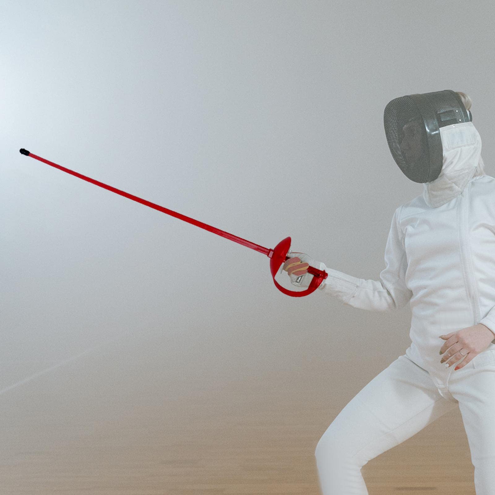 Sciabola da Scherma Sensibile al Movimento per Principianti, Istruttori, Regalo di Compleanno, Attrezzatura per Allenamento, Sport all'Aria Aperta, Rosso