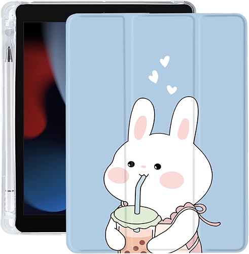 Miniatura 29 de Funda con diseño de cerdo de dibujos animados para iPad Mini 6 con soporte para lápices, apagado y encendido automático, cubierta trasera de TPU