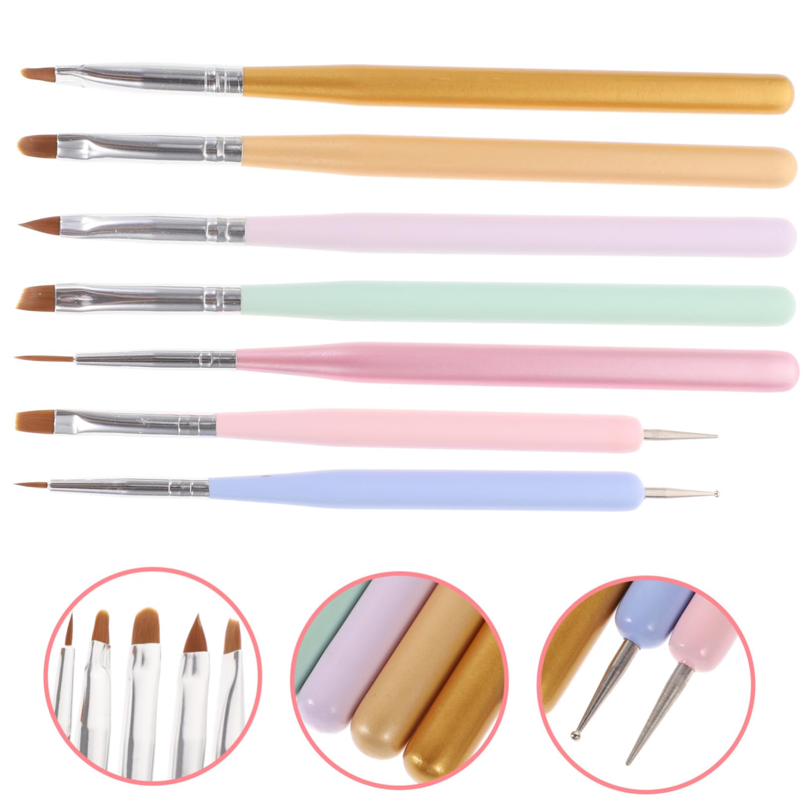 Healeved 21pezzi Pennelli Per Nail Art Di Pennelli Per Manicure Doppia Testa Colori Pastello Strumenti Per Disegno Unghie Per Decorazioni e Creazioni Artistiche Unghiali