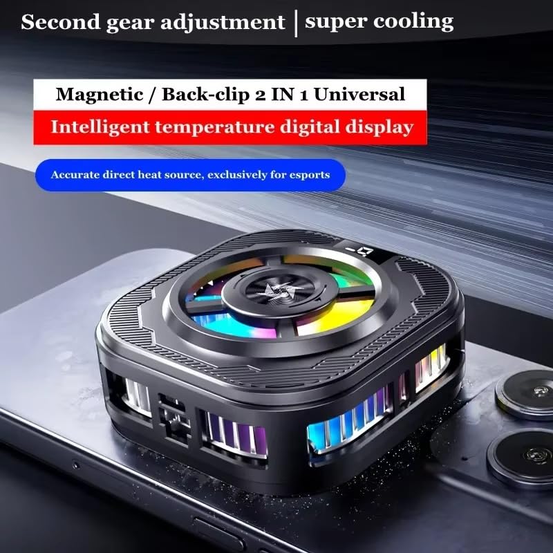 Image of BKN SL-39 Fast Ultra Cooling Mobile AC Fan Magnetic Radiator | Mobile Cooler with Back Clip USB Powered Fan Cooling Radiator Game Cooler -3 degree for Mobile Phone Gaming, Live Streaming
