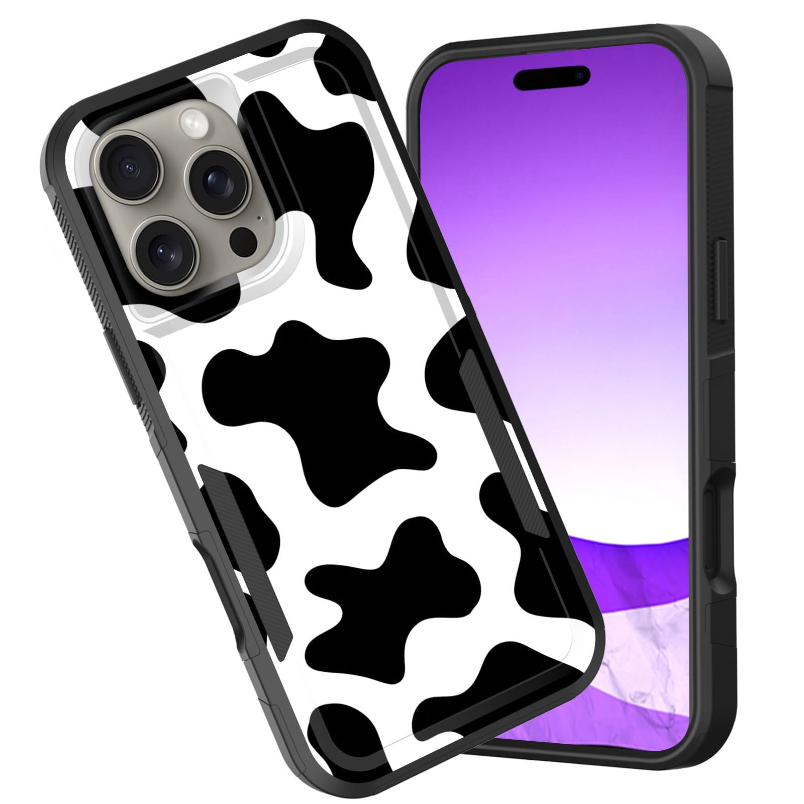 CICPLKSE for iPhone 16 Pro Max Case,Dual Layer Heavy Duty Hybrid Shockproof Hard PC Soft Silicone TPU Bumper Protective Cover Case for iPhone 16 Pro