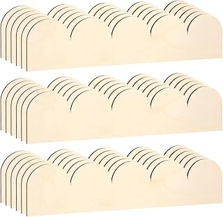 18 Pack Unfinished Scalloped Decorative Wood Trim,Unfinished Wooden Scalloped Moulding Trim,Scalloped Edge Decorative Wood Molding,Cute DIY Moulding Trim for Home Wall Cabinet Shelf Window Door