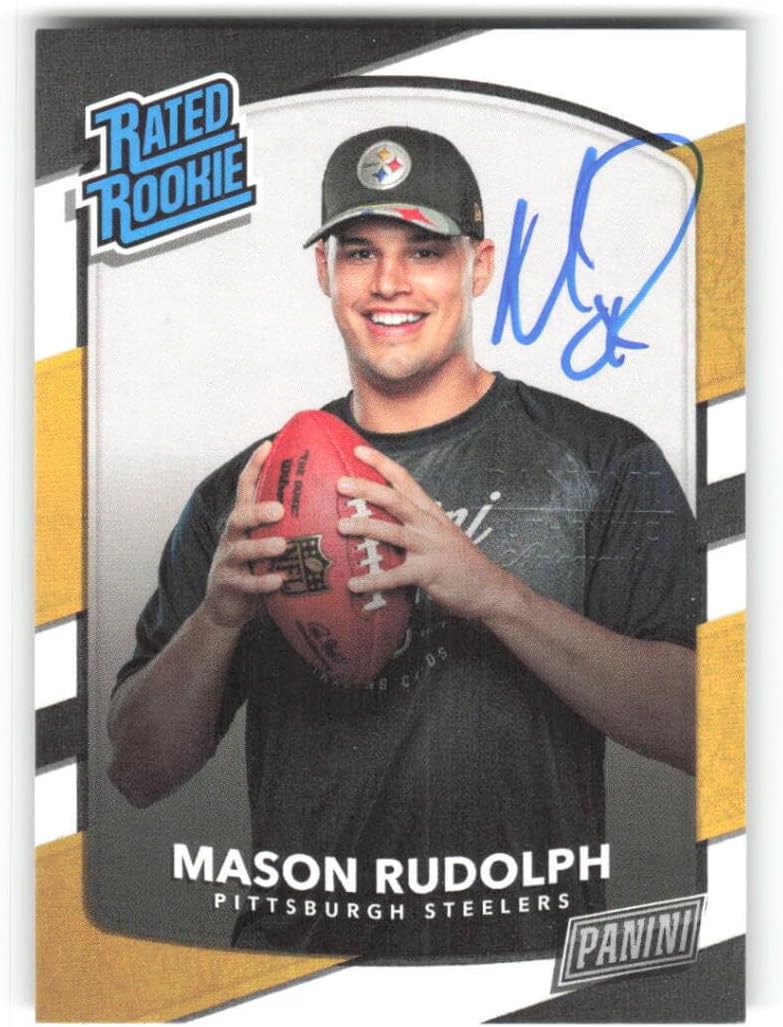2018 Panini NFL Rookie Premiere Autograph Mason Rudolph RC Rookie AUTO Pittsburgh Steelers NFL Football Trading Card