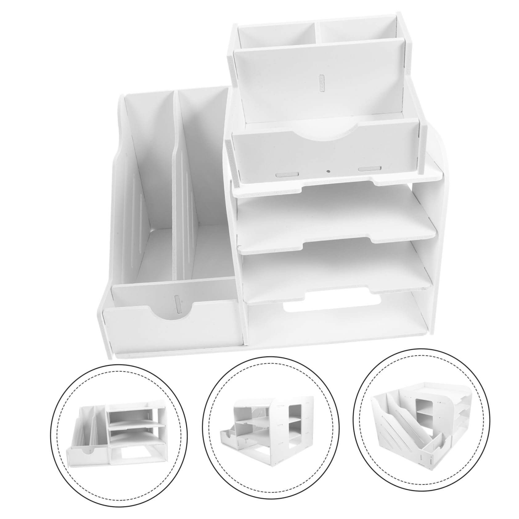 Organizer da Scrivania a 4 Livelli, Supporto per Documenti A4 Bianco