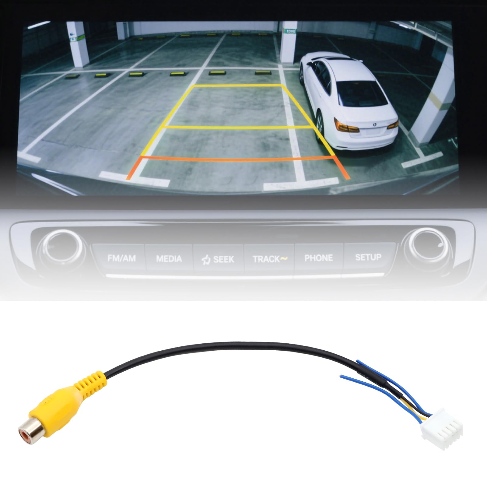 TNSLAND 2 sztuki 10-pinowy kabel do kamery cofania, adapter 10 pin RCA wejście wideo adapter do systemu Android, adapter do kamery zapasowej, do podłączenia kamer cofania z urządzeniami z systemem
