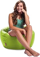 Vista 900 de Posh Creations Puf estructurado cómodo para jugar, leer y ver la televisión, Malibu Lounge, tela de lona para colorear, criaturas