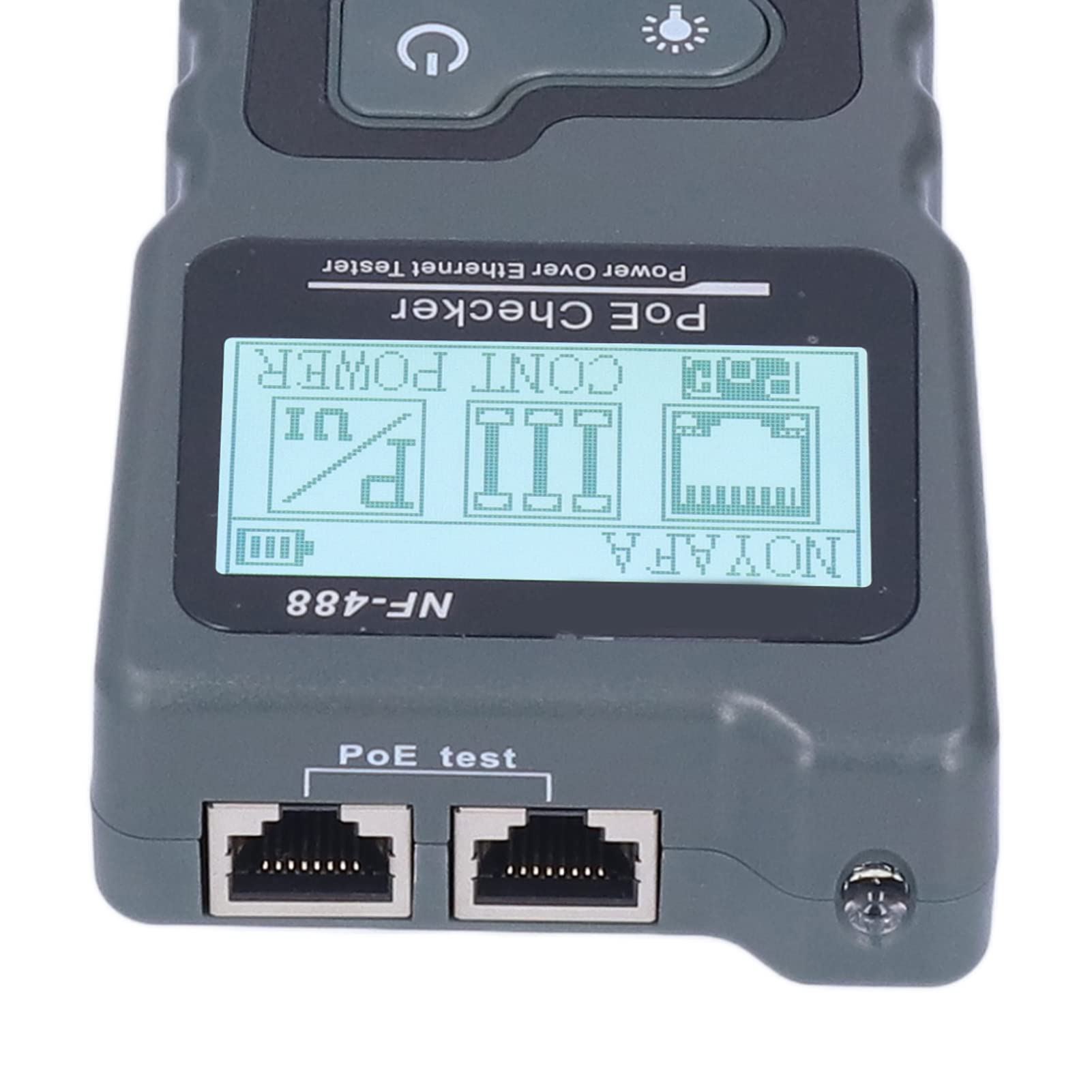 Yosoo Health Gear Probador POE LCD Ethernet Detector POE ABS NF488 con Pantalla Retroiluminada de 128 X 64 5 a 60 V y Prueba de Cables para Técnicos de Red Instaladores de Cámaras de Seguridad