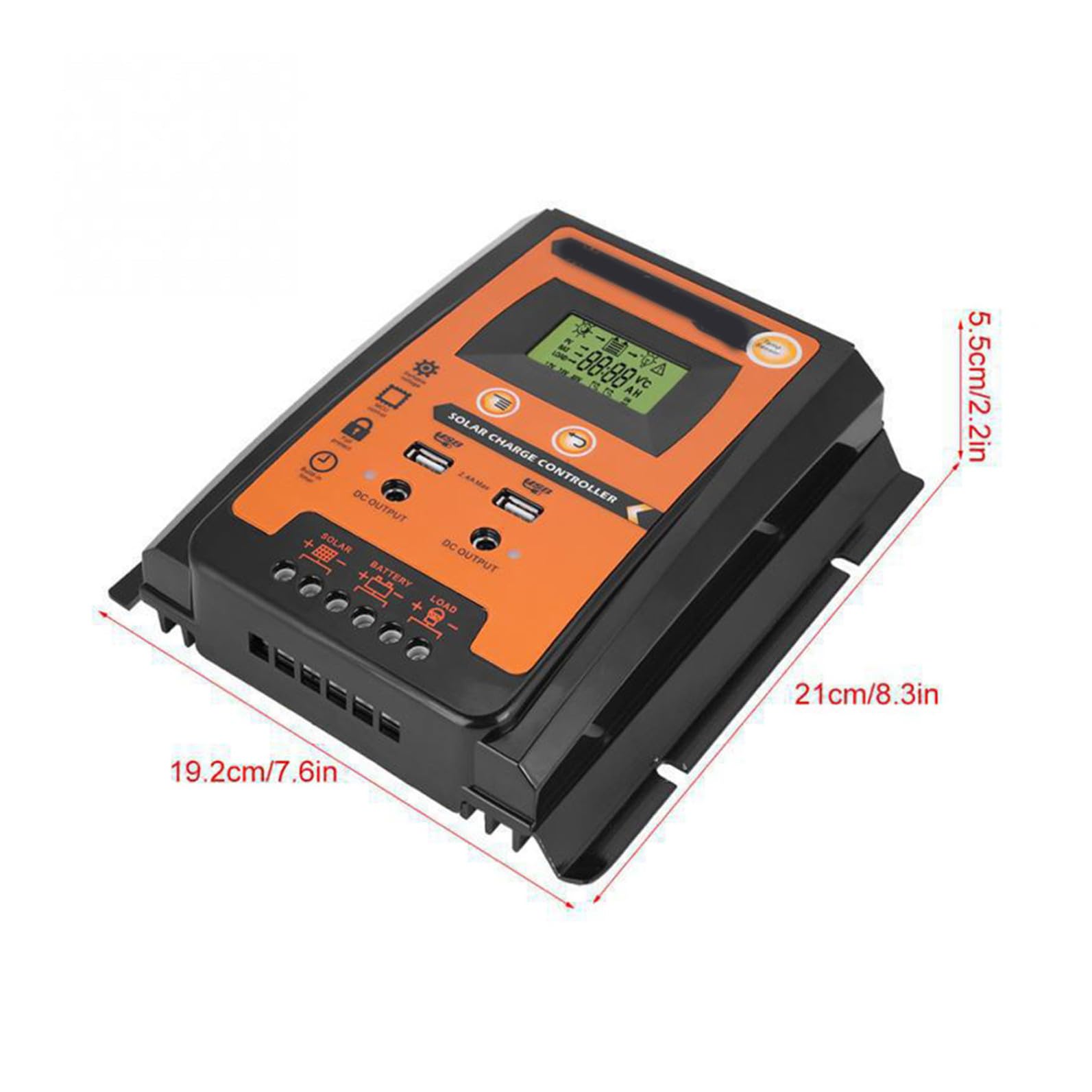 Régulateur de Charge Solaire 30a 12v 24v, Alliage D'aluminium