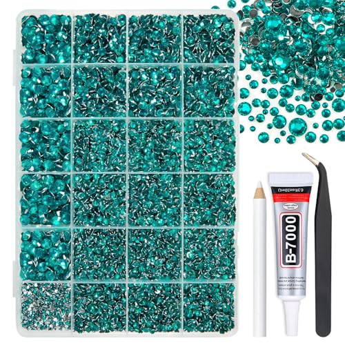 qiipii cristaux résine cyan vert strass 2-6mm avec colle B7000