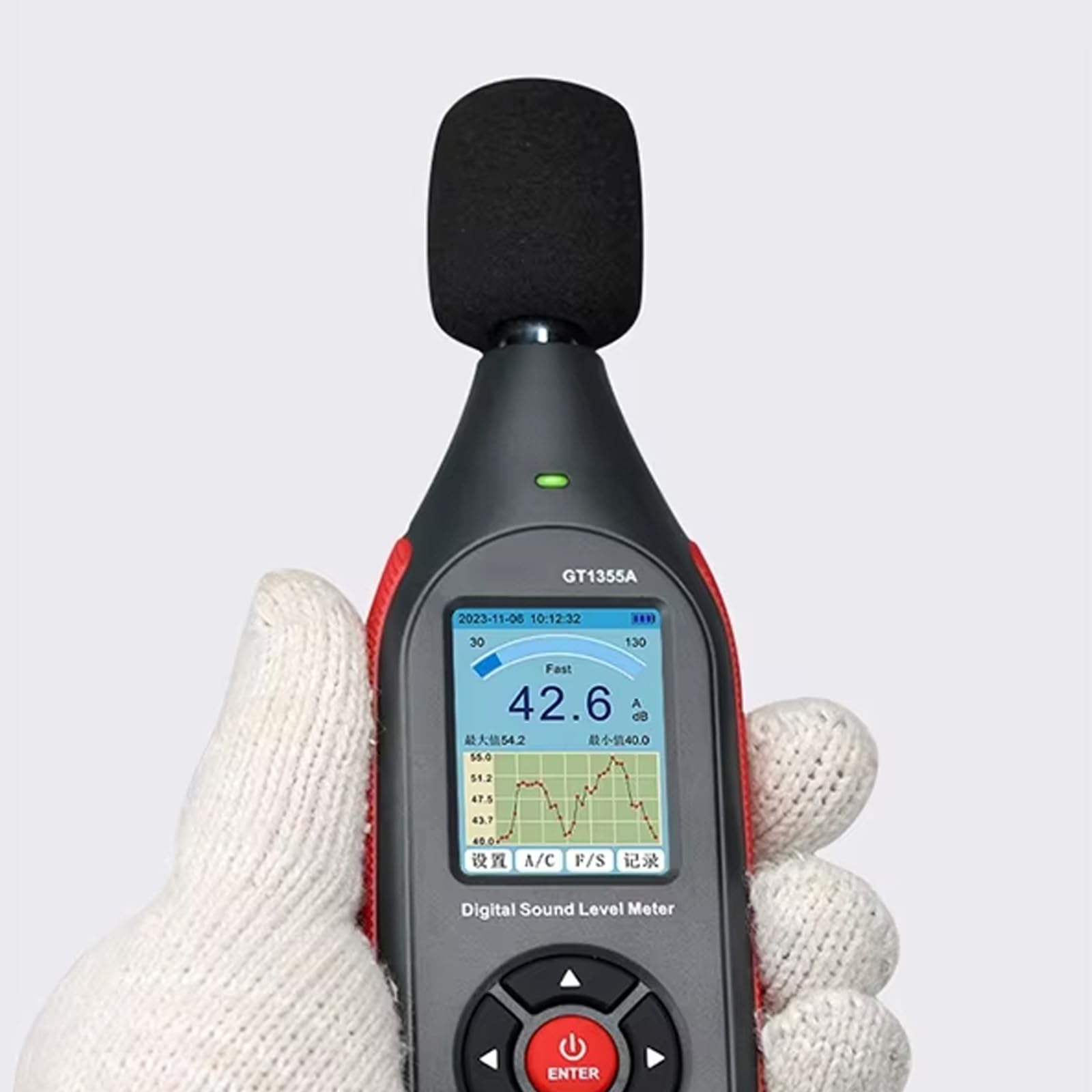 Sonómetro Digital portátil Noise Recorder 43000, Registrador de Datos Recargable con medición en Tiempo Real y función de exportación USB