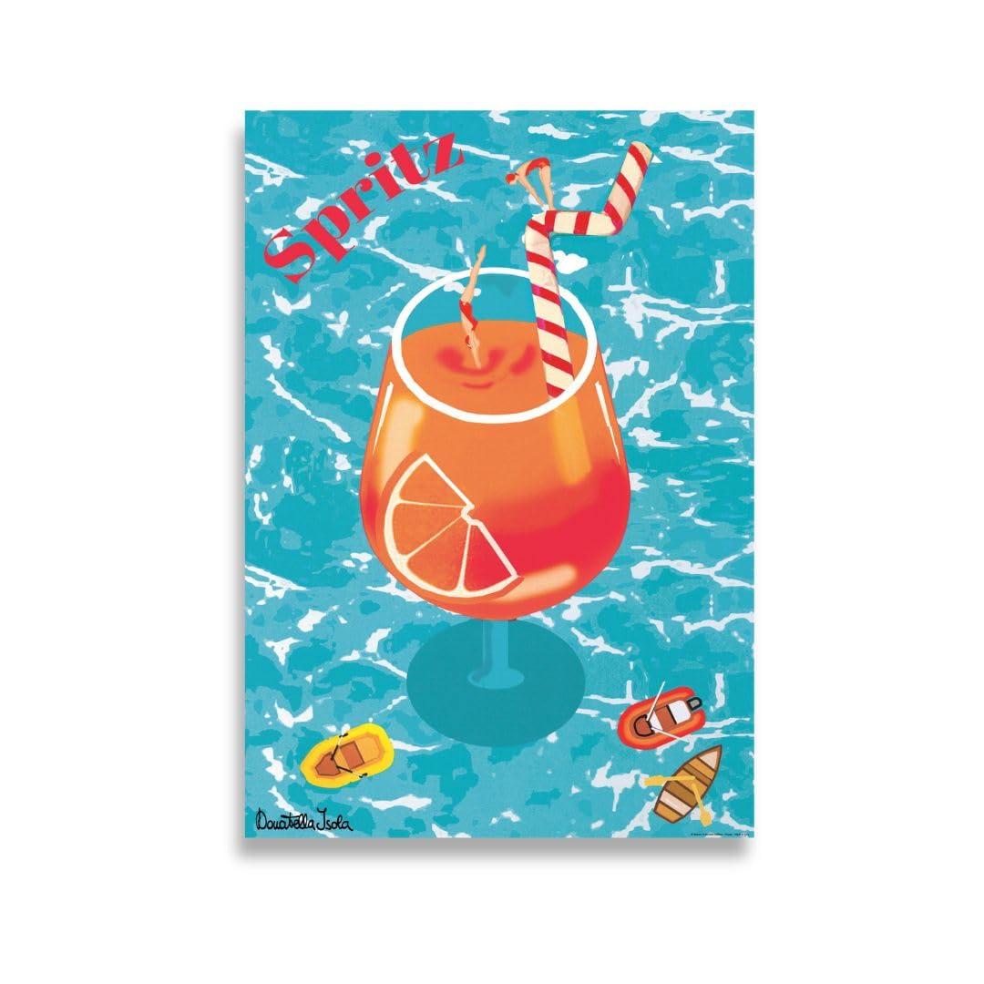 AIMA - Póster de pared (50 x 70 cm), diseño de Spritz vintage sin marco, decoración de dormitorio, cocina, imán
