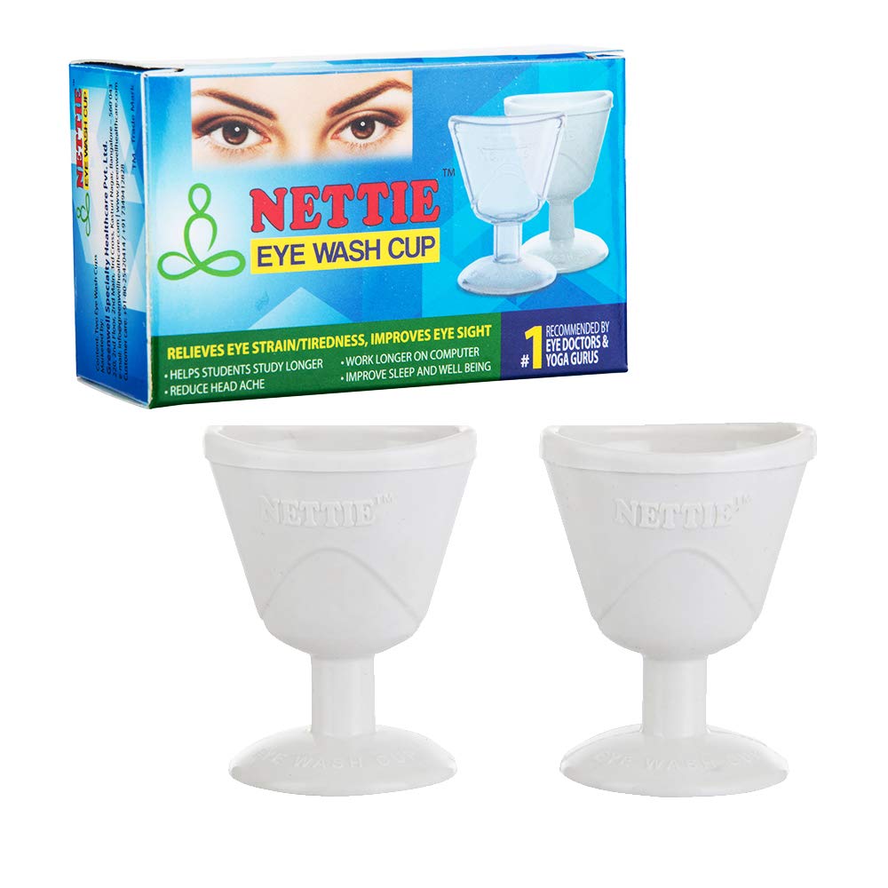 NETTIE Eye wash Cup with free eye exercise leaflet - Pack of 2 cups (Ivory)