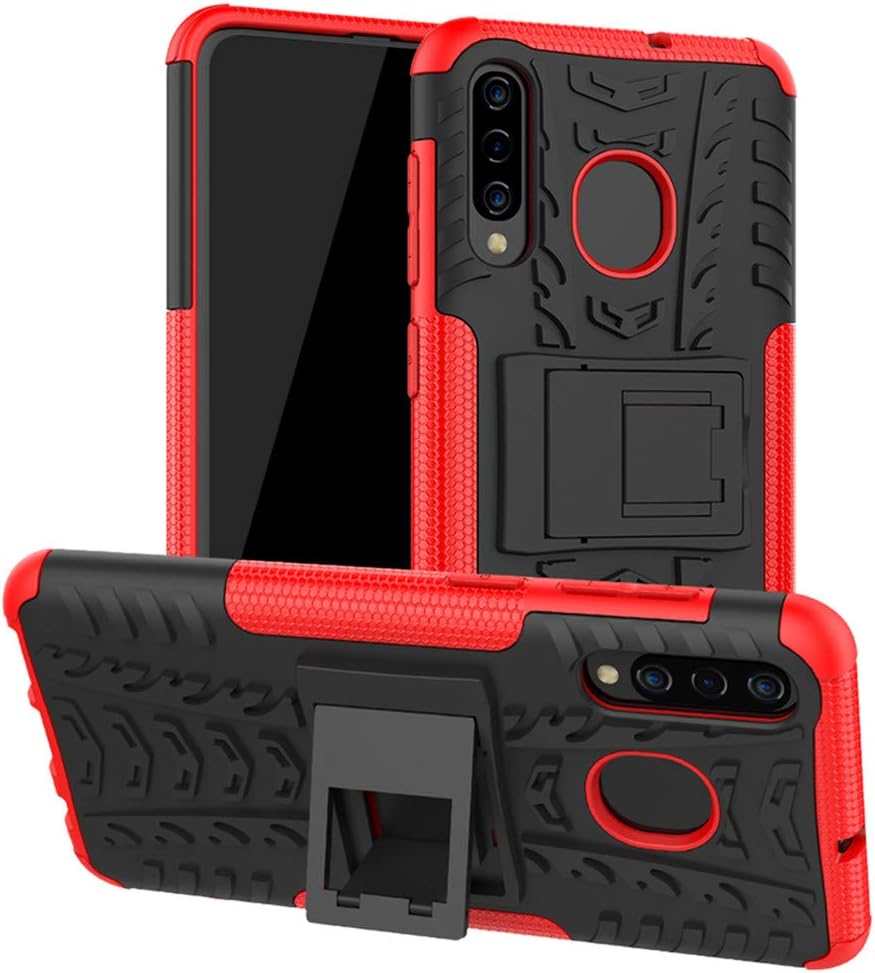Samsung A50 Case, Galaxy A50 Case, Double Layer Shockproof Slim Drop Full Body Protection With Kickstand For Samsung Galaxy A50 (Red)