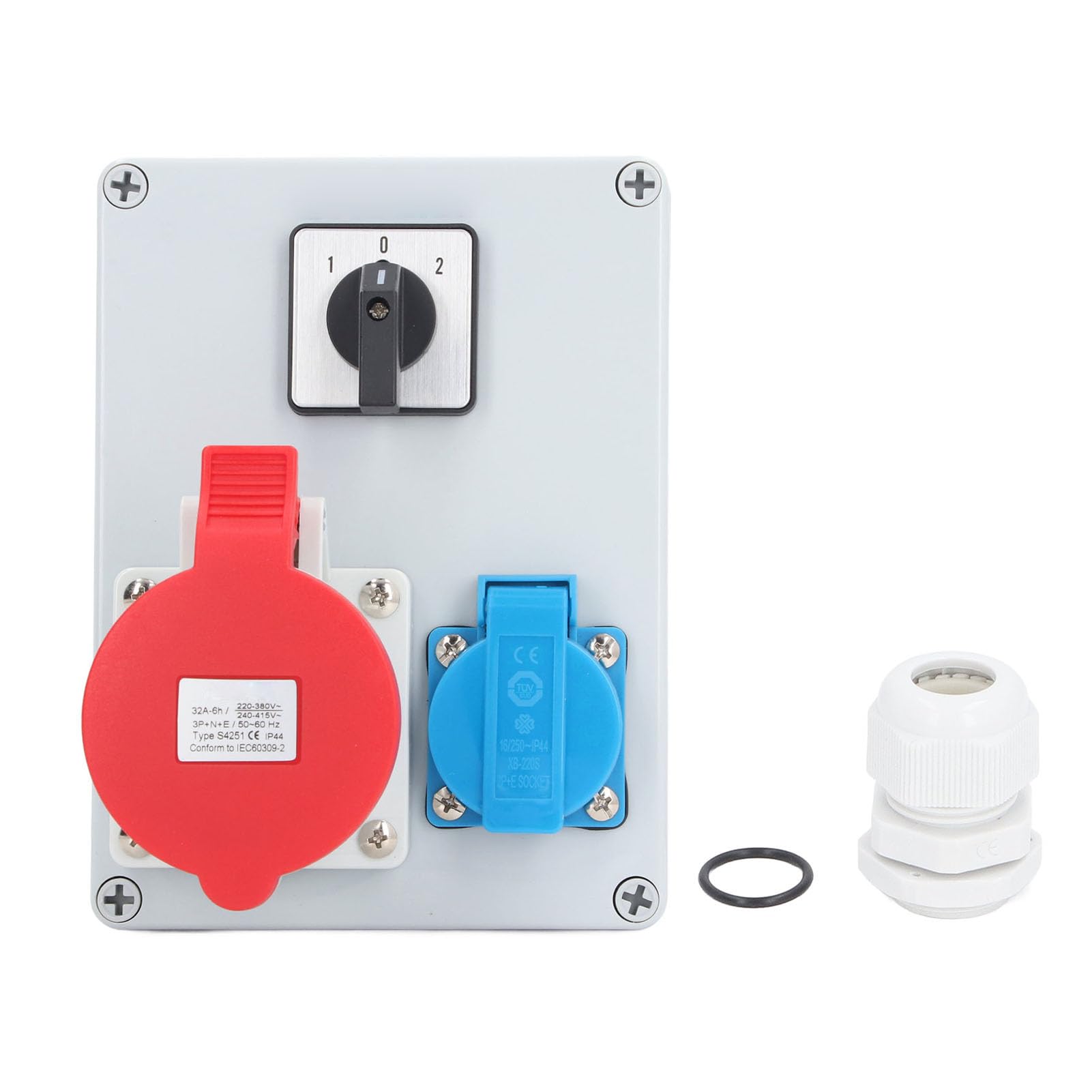 Caja de Alimentación de Enchufe de Pared CEE A Prueba de Agua IP44 con Amplia Aplicación, Carcasa de ABS Resistente, Interruptor Principal de Enchufe de la UE de CA 250 V 16 A para Uso