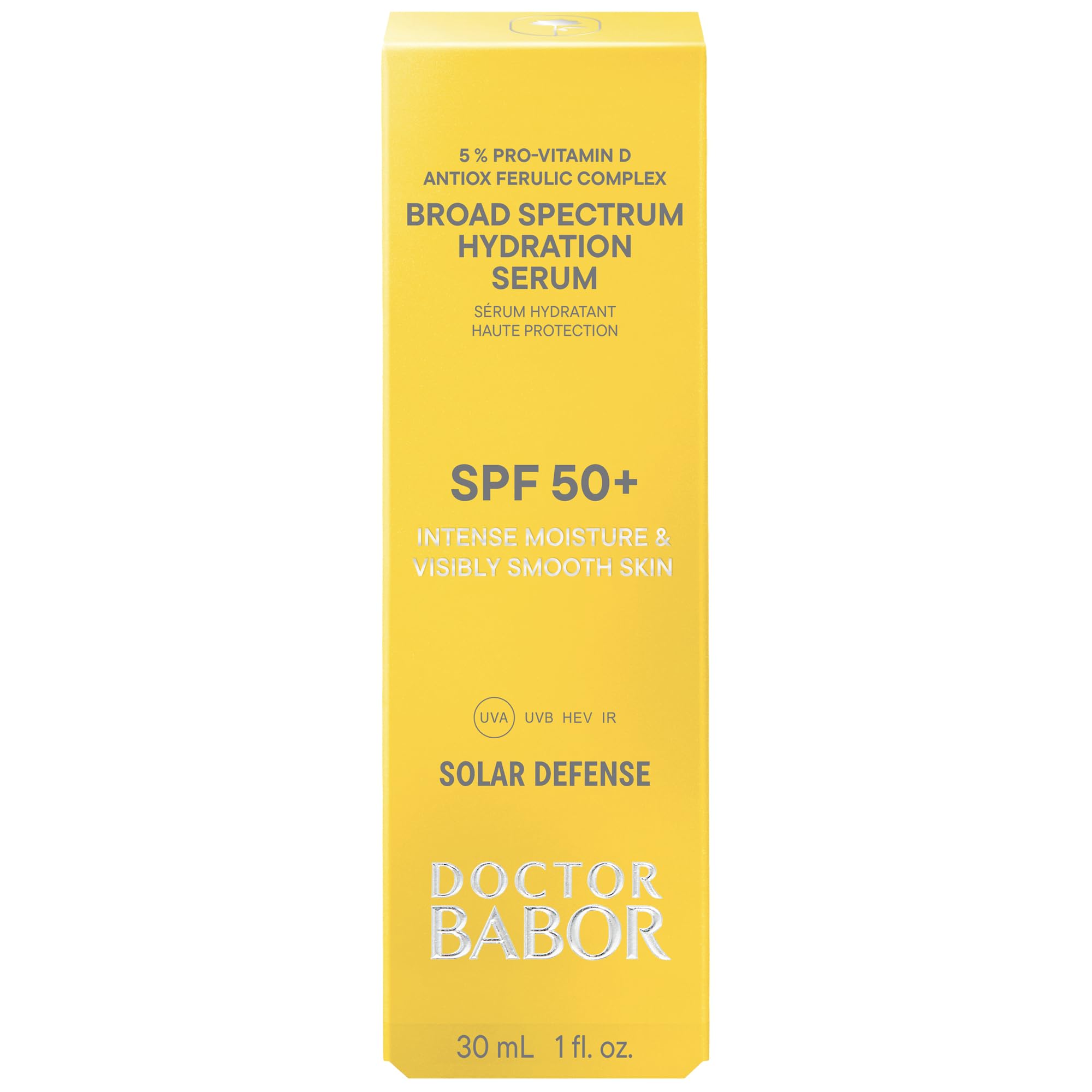 DOCTOR BABOR Solar Defense Broad Spectrum Hydration Serum LSF 50+ – leistungsstarker Sonnenschutz vor UVA/UVB, Blaulicht & Infrarot – professionelle Gesichtspflege für einen strahlenden Glow (30 ml)