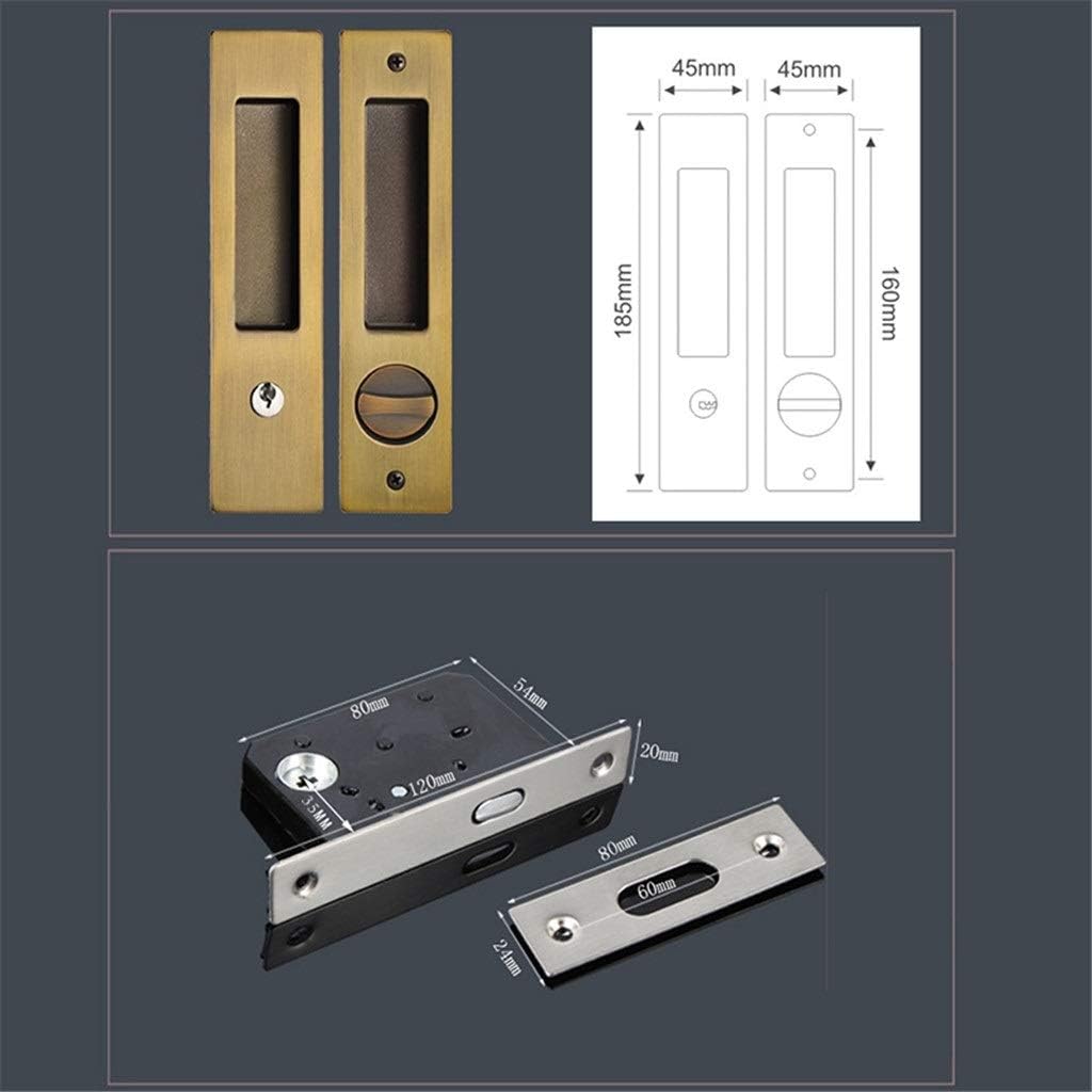 GERRIT gate Latch,gate Lock, Sliding Door Lock Handle Door Latch Lock for Barn Hide Handle Interior Door Pull Locks Wood Door Hardware Parts (Color:A) (Color : 3 Pack)