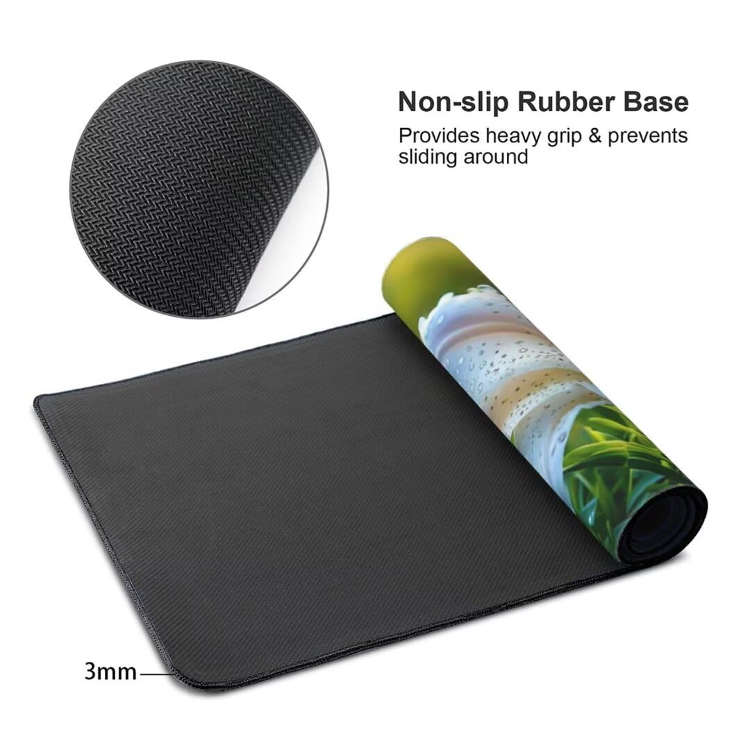 Alfombrilla de ratón 1400x600x3 MM, Alfombrilla Ratón XXL Extendida de Gran Tamaño con Bordes Cosidos, Base de Goma Antideslizante Almohadilla para Teclado, Plantar Lirios S-12545